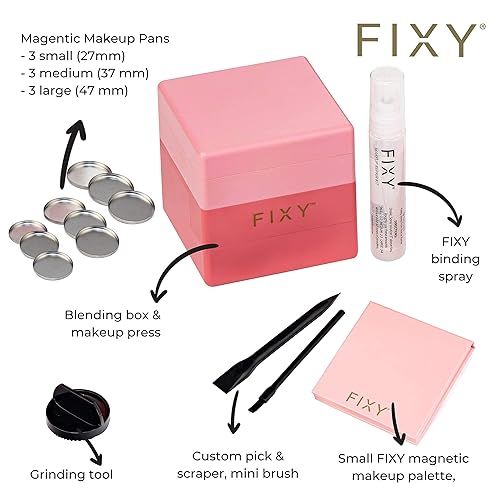 Miniatura 6 de FIXY Pequeña paleta de maquillaje magnética con parte superior transparente  Organiza, almacena y personaliza tu colección y kit de reparación y