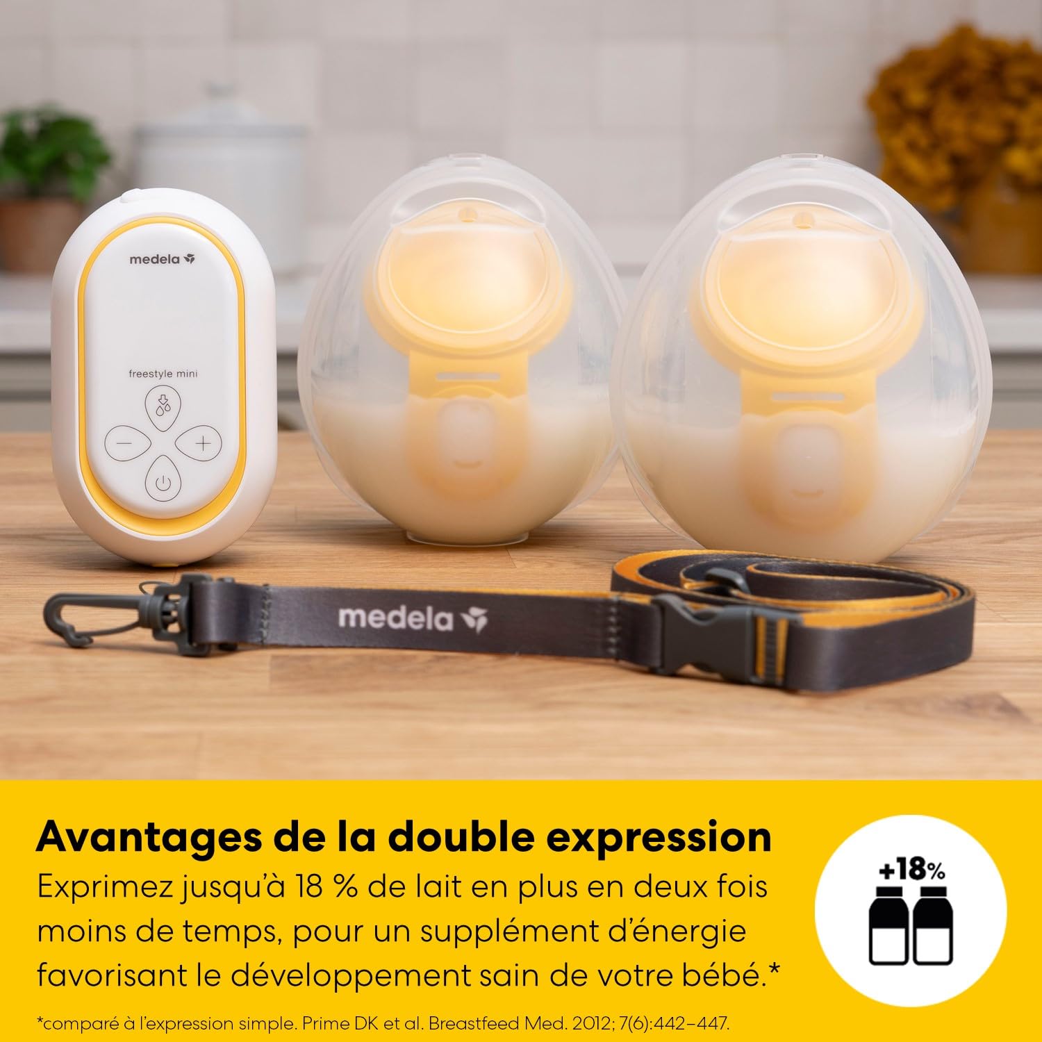 Medela Tire-lait double électrique Freestyle Mini Hands-Free avec collecteurs mains libres et batterie rechargeable