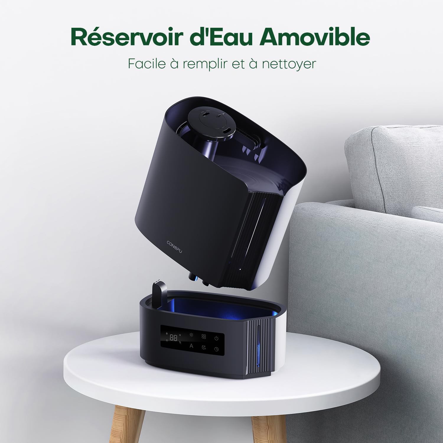 CONOPU Humidificateur d'Air à Ultrasons 6L, Humidificateur d'Air Chambre Silencieux avec Trois Modes et Fonction Température Constante, Humidificateur pour Bébé et Plantes d'Intérieur