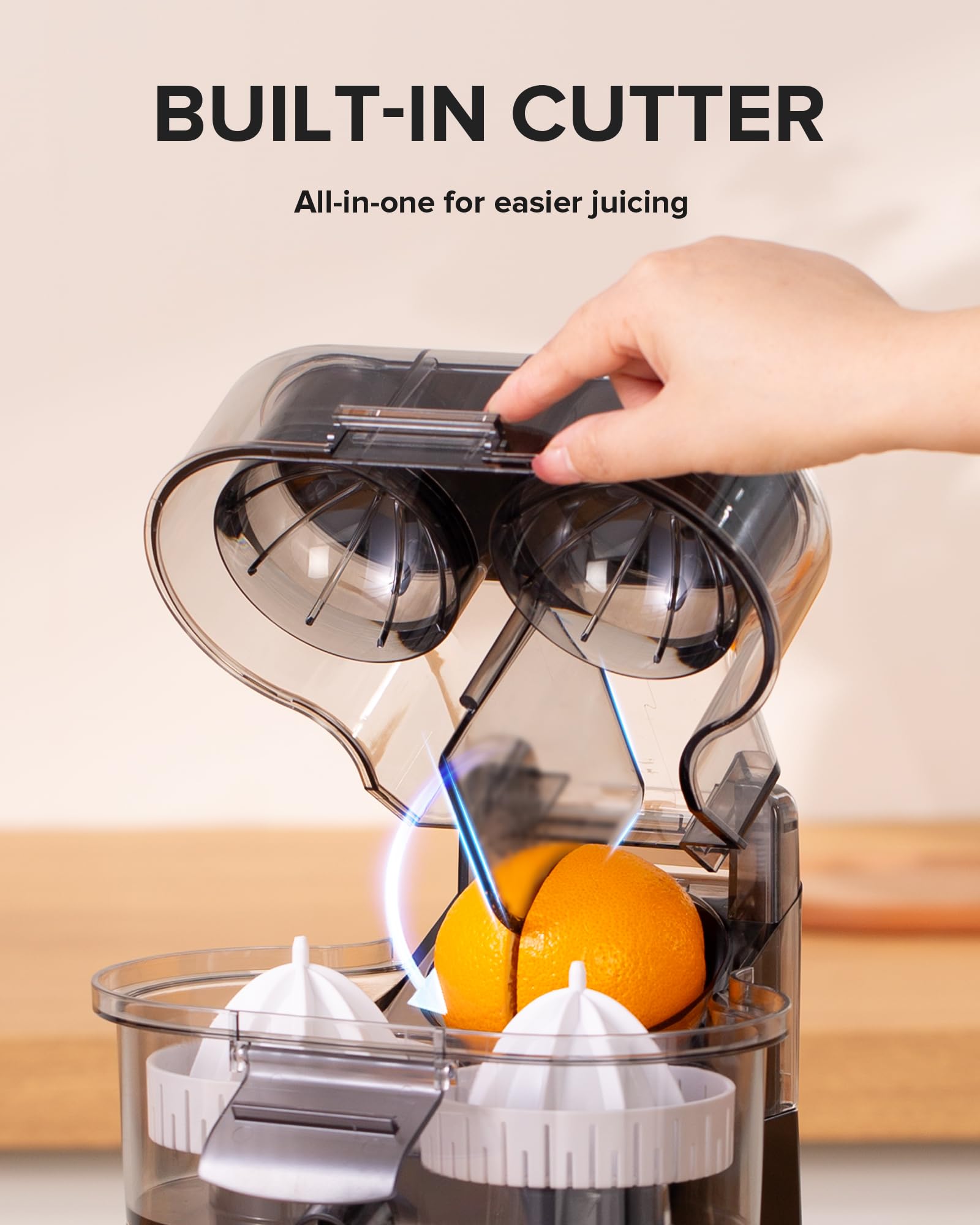 Exprimidor eléctrico de cítricos de doble cabeza, exprimidor de limón con cable de alimentación y cepillo de limpieza, máquina exprimidora automática de 1 botón para naranja, limón, lima, 4