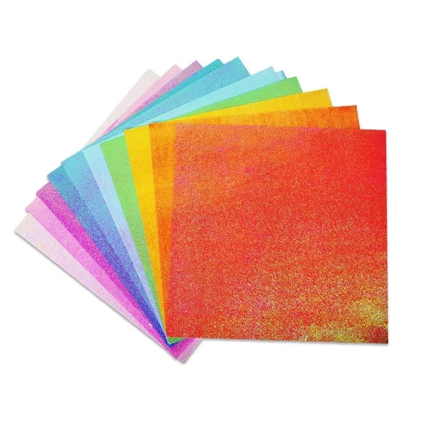 100 Stück Origami-Papier, schillernd, glitzernd, Bastelpapier, faltbar, solide, bunte Kranich-Papiere, DIY, handgefertigte Bastelarbeiten for Kinder Für Handgefertigte Dekorationen(15x15cm)