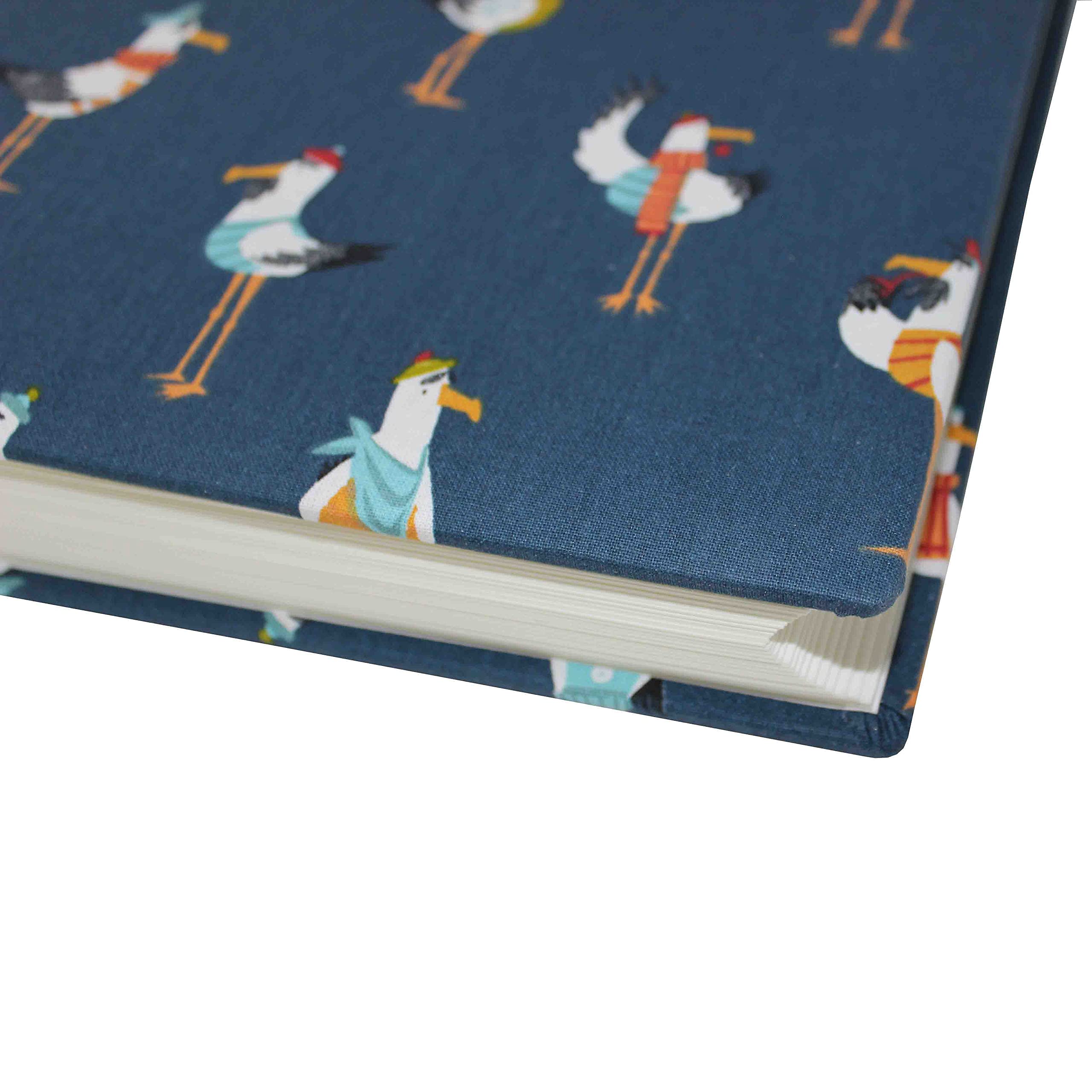 Álbum de fotos infantil con cubierta de tela de algodón azul, gran formato.