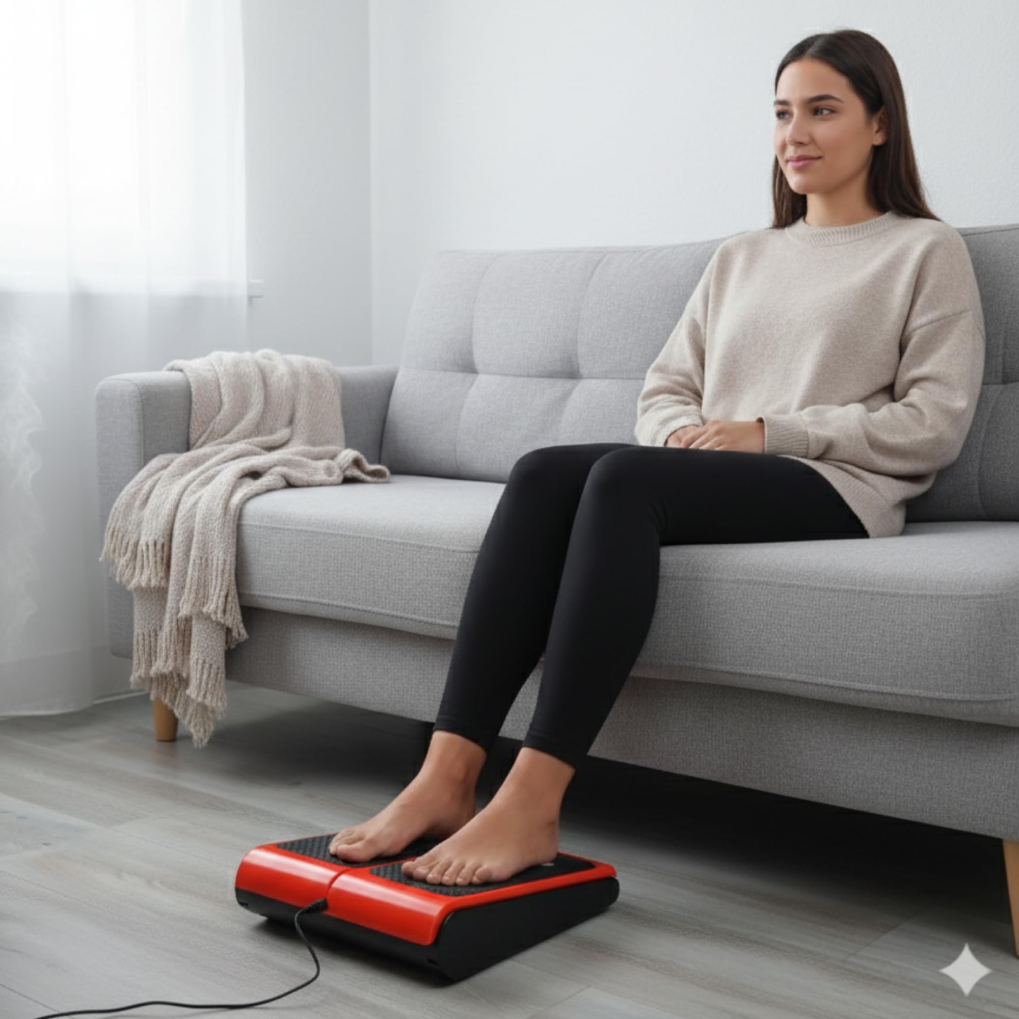 Masajeador de pies y piernas con Vibración y Calor mando a distancia, gimnasia pasiva