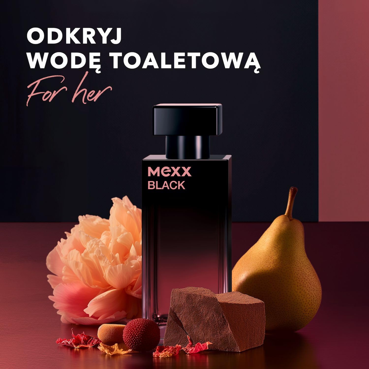 Mexx Black Woda Perfumowana dla Mężczyzn, o Drzewnych i Morskich Nutach Zapachowych, 50 ml
