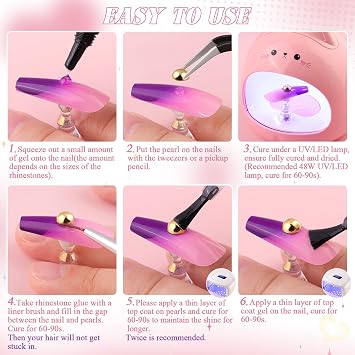 Flatback Nail Pearls Gems, Half Round Silver and Gold Nail Charms Beads and White Beige Pearls for Nails with Pickup Pencil and Tweezers, Pearl Nail Charm Rhinestones for Crafting Face Hair Manicure