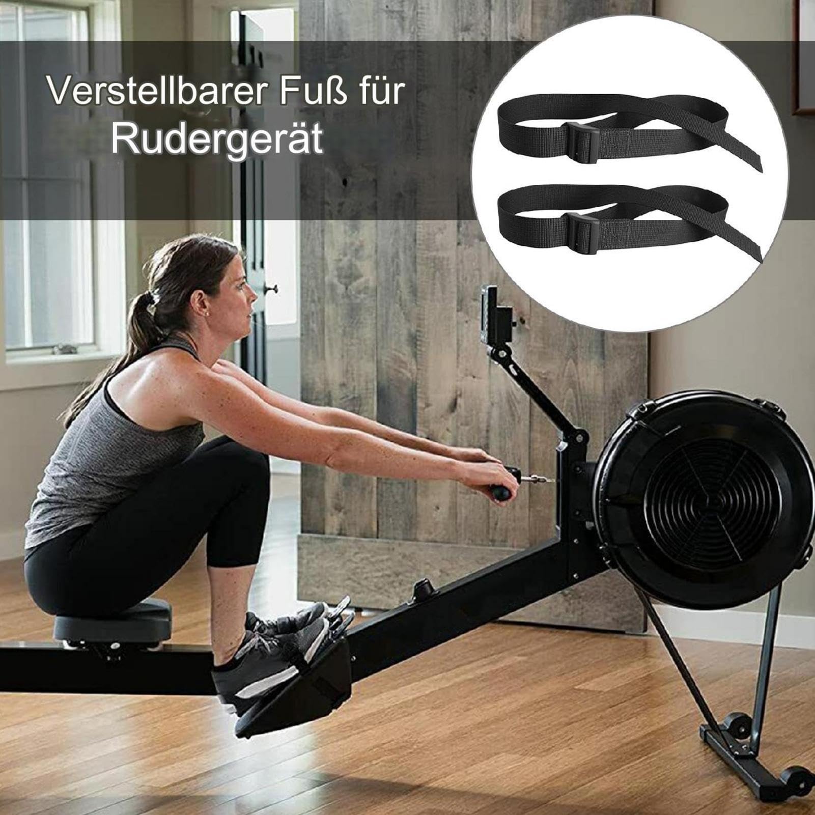 Pedalriemen für Ellipsentrainer – Verstellbare Fußriemen für Rudergeräte und Crosstrainer | Ersatz-Pedalriemen für Heimtrainer, Untertischgeräte und Heimfitnessgeräte