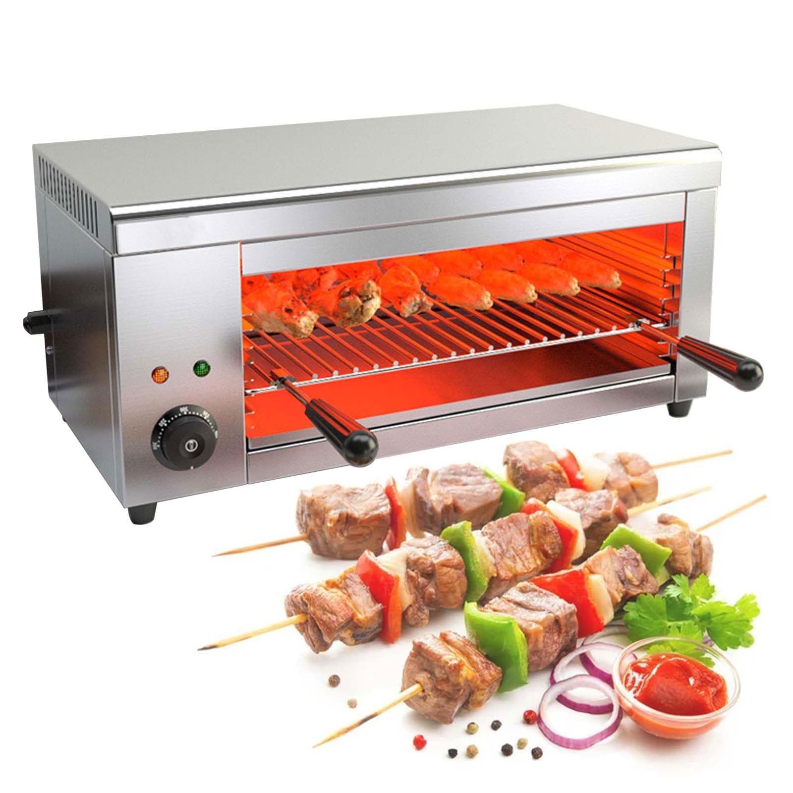 Broiler eléctrico comercial de salamandra, 2000 W, temperatura ajustable, 50 ℃-300 ℃, montaje en pared o encimera para uso doméstico y comercial
