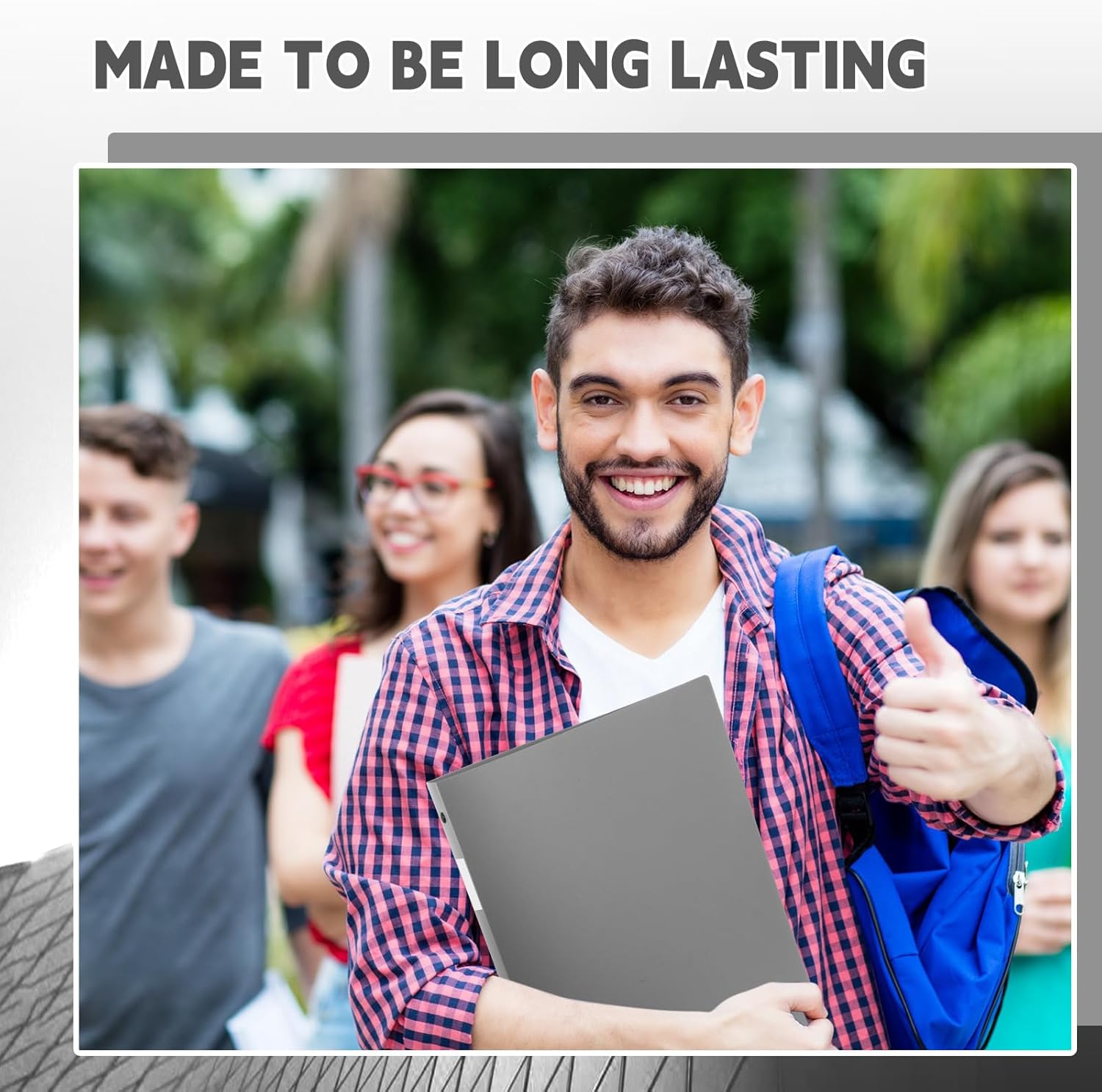 Henoyso 16 Pack 0.5 Inch Plastic 3 Ring Binder Round Ring, Bulk 1/2 Inch Flexible Binders Hold 140 Sheets Letter Size with Pocket, Document Organizer for Back to School Classroom Office (Gray)