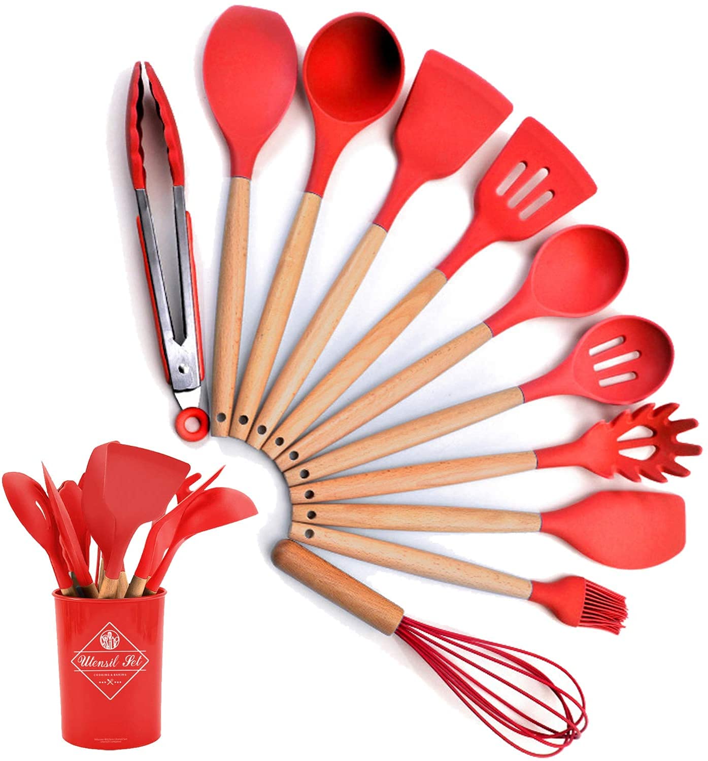 Ustensiles de cuisine antiadhésifs de couleur rouge pour réussir vos repas de famille au quotidien