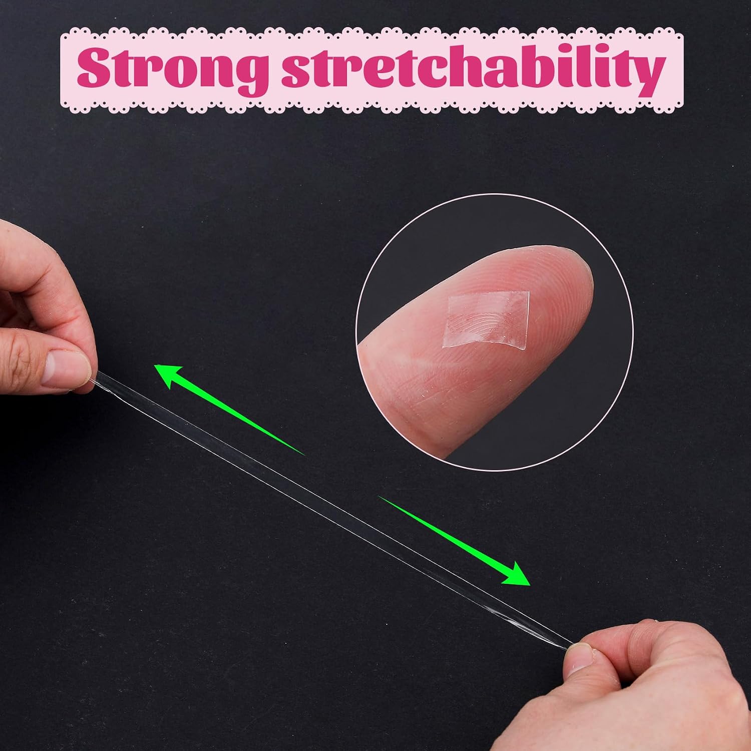 6 Sheets Double Sided Nail Tape, Adhesive Removable Double Sided Tape, Clear Press on Salon Supplies Accessories for Nail Art Tips