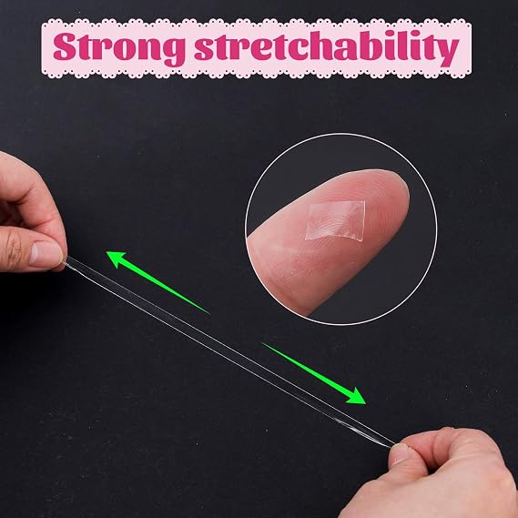 6 Sheets Double Sided Nail Tape, Adhesive Removable Double Sided Tape, Clear Press on Salon Supplies Accessories for Nail Art Tips