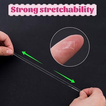 6 Sheets Double Sided Nail Tape, Adhesive Removable Double Sided Tape, Clear Press on Salon Supplies Accessories for Nail Art Tips