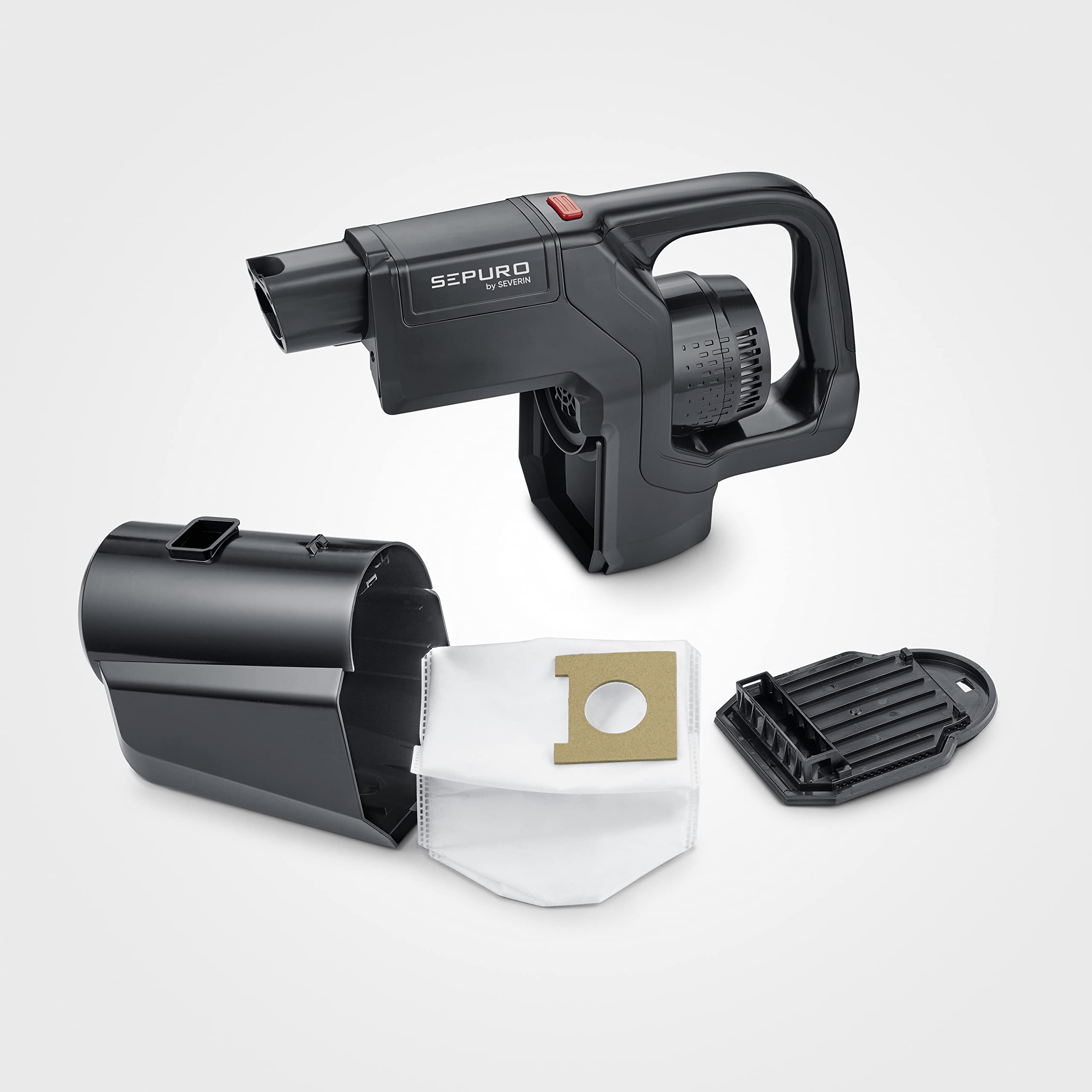 SEVERIN SEPURO Pro Akku Stiel- und Handstaubsauger mit innovativer Staubbeutel-Technologie und Einhell Power Akku, kabelloser Staubsauger, HV 7187