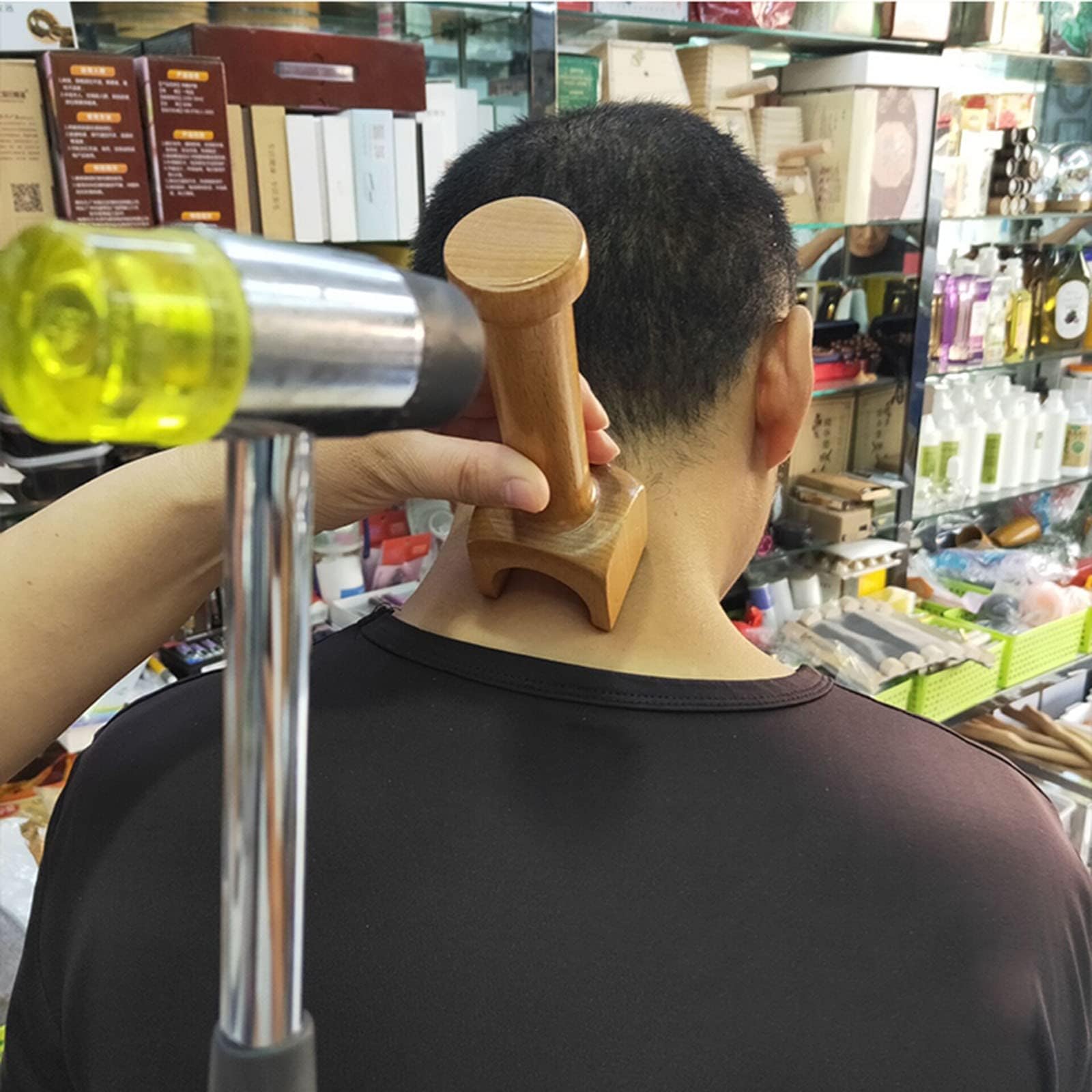 HMWOKPOT Chiropractic Adjustment Tools Positive Hammer Ridge Therapy Tool Wedge Massager Tool Hammer and Chisel