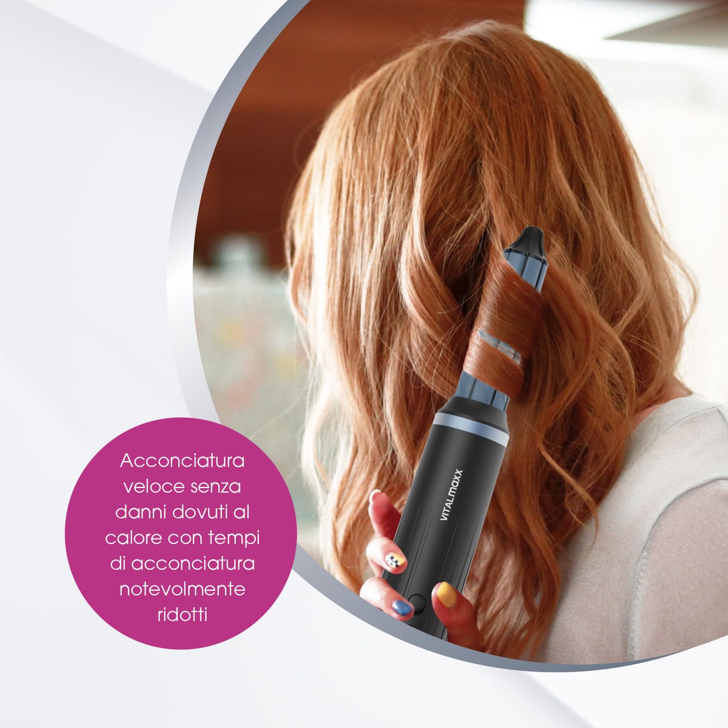 VITALmaxx Air Curler Plus 6-in-1 | Tecnologia airflow | Multi-styler con arricciacapelli, asciugacapelli, spazzola e diffusore - asciugatura, styling, creazione di ricci | 1500W [nero].