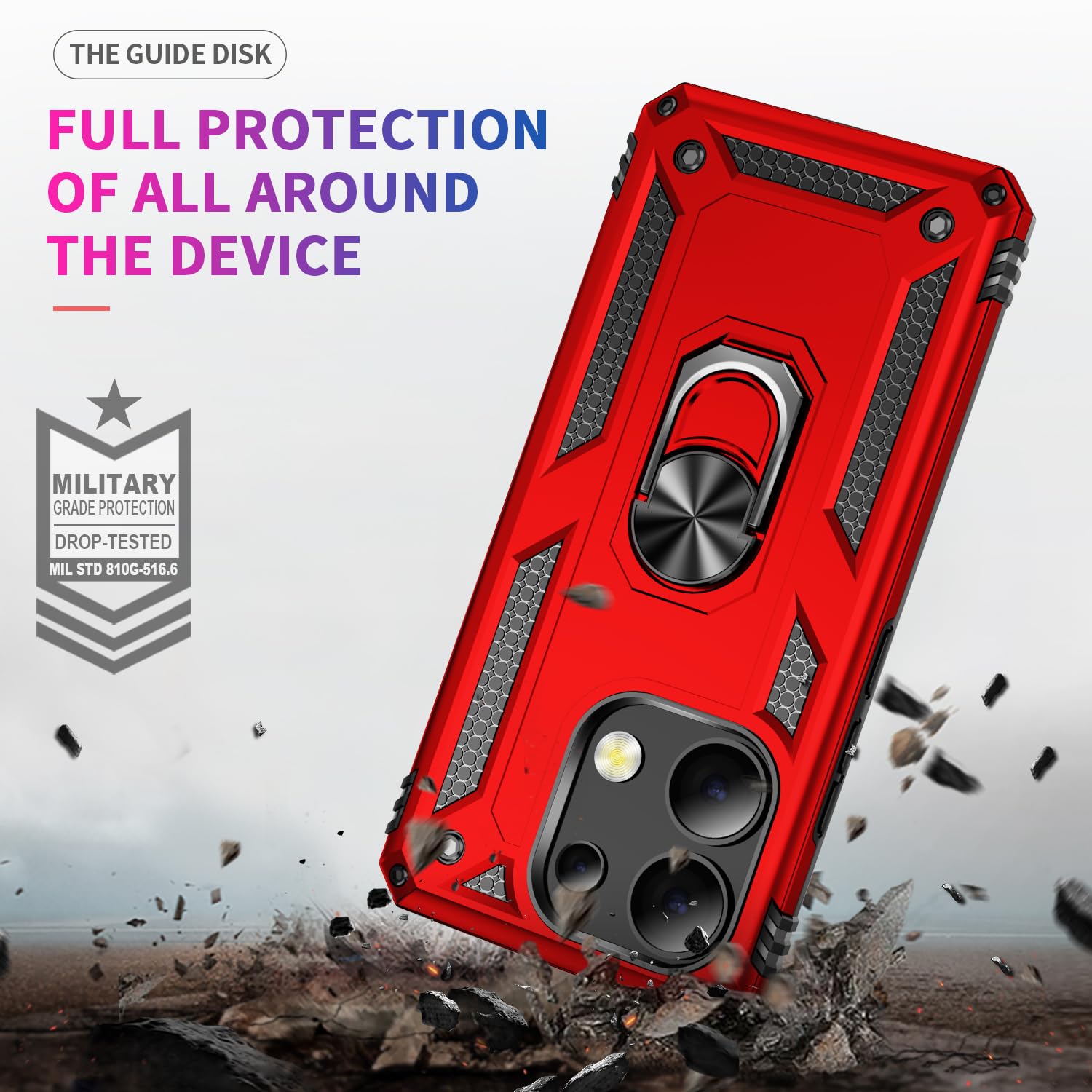 Ysnzaq Armor Case For Xiaomi Redmi Note 13 Pro 5G (Not 4G) With Kickstand, Military - View #7