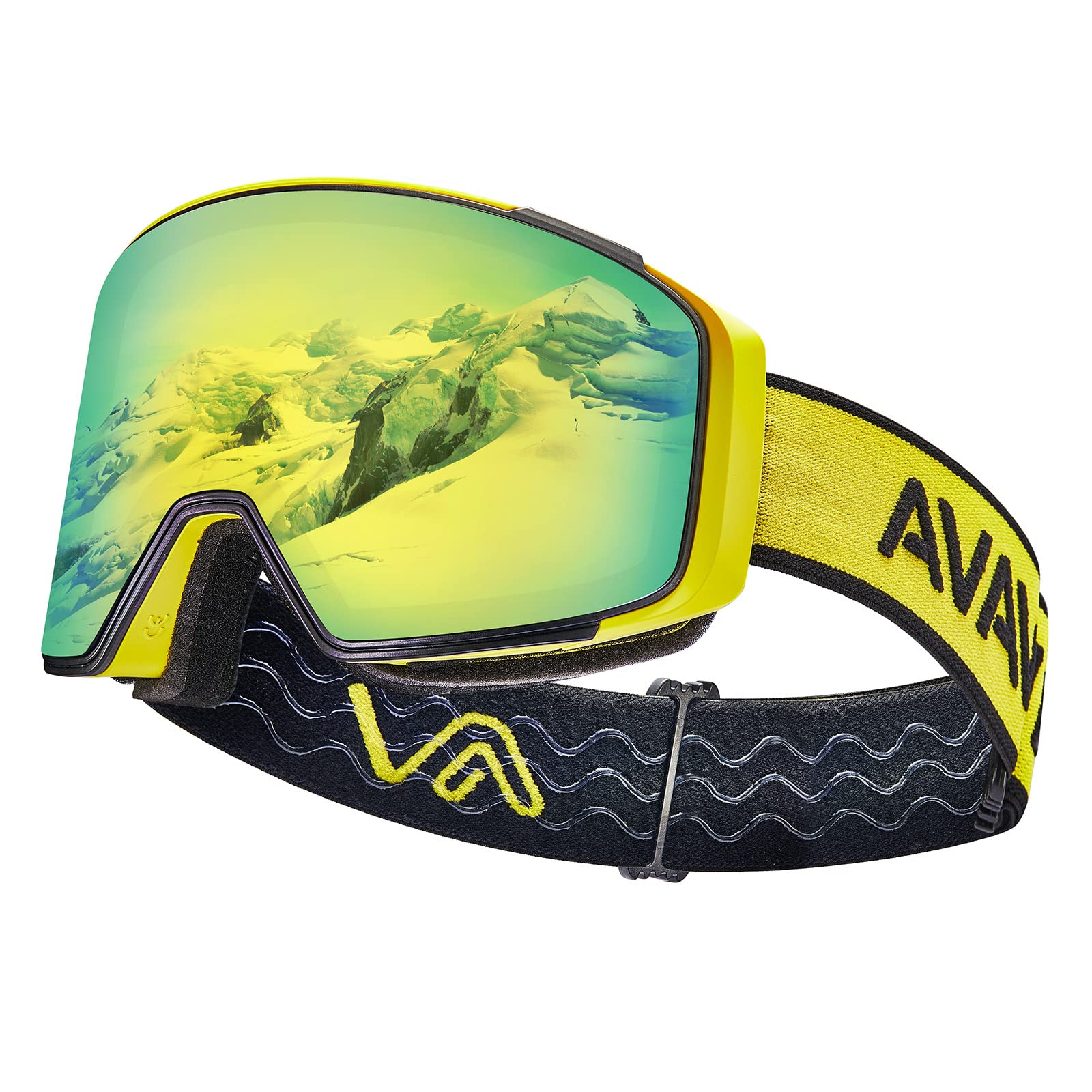 AVAWAY Masque de Ski Homme Femme Lunettes de Ski Lentille magnétique UV Protection Remplaçable, résistant à l'eau, au brouillard et au vent, Solide et sûr, Ski Snowboard Autres Sports Hiver