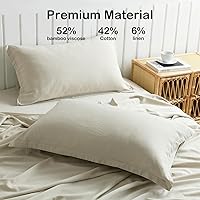 Vista 3 de PANDATEX 55% Bambú 45% algodón lino texturizado juego de sábanas para cama Individual, matrimonial Queen King, King