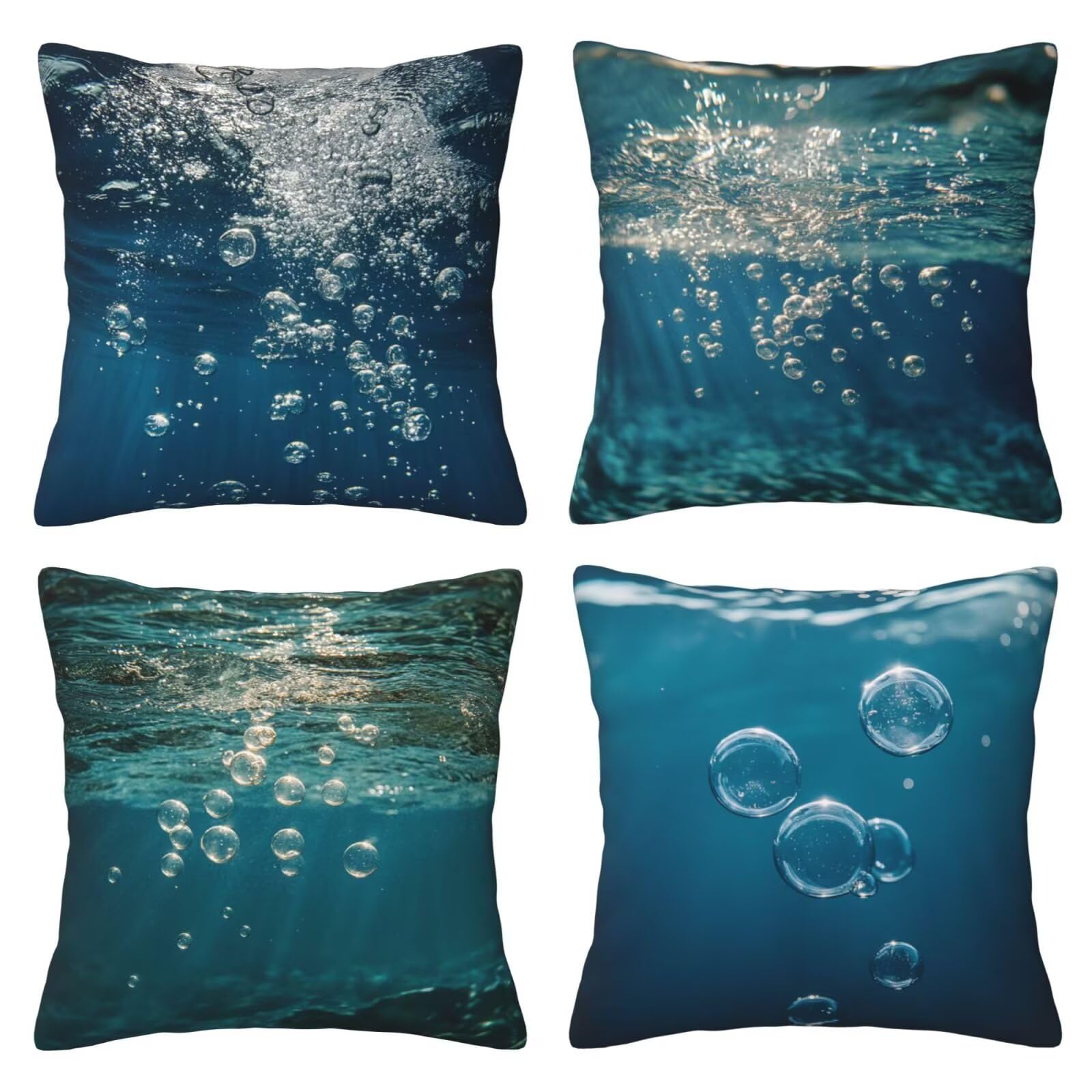 Lot de 4 housses de coussin velours 60x60 motif bulles taie décoration salon lit Ys00508