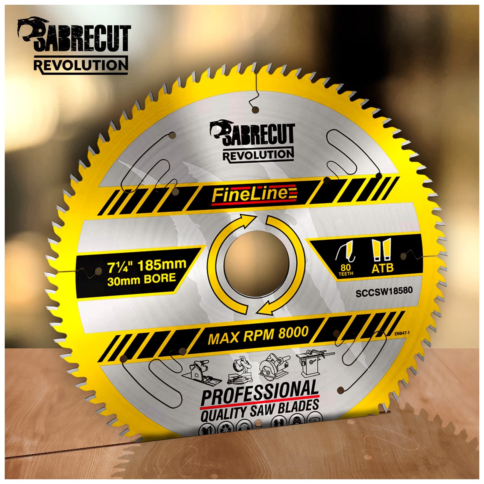 SabreCut 2pcs SCCSW185K1 185mm 40T 80T 30mm Eje Disco sierra circular TCT