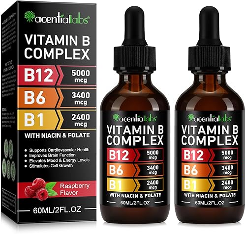 Complejo orgánico de vitamina B, vitaminas del complejo B para mujeres, líquido complejo de vitamina B, vitamina B12 metilcobalamina, vitamina B6,