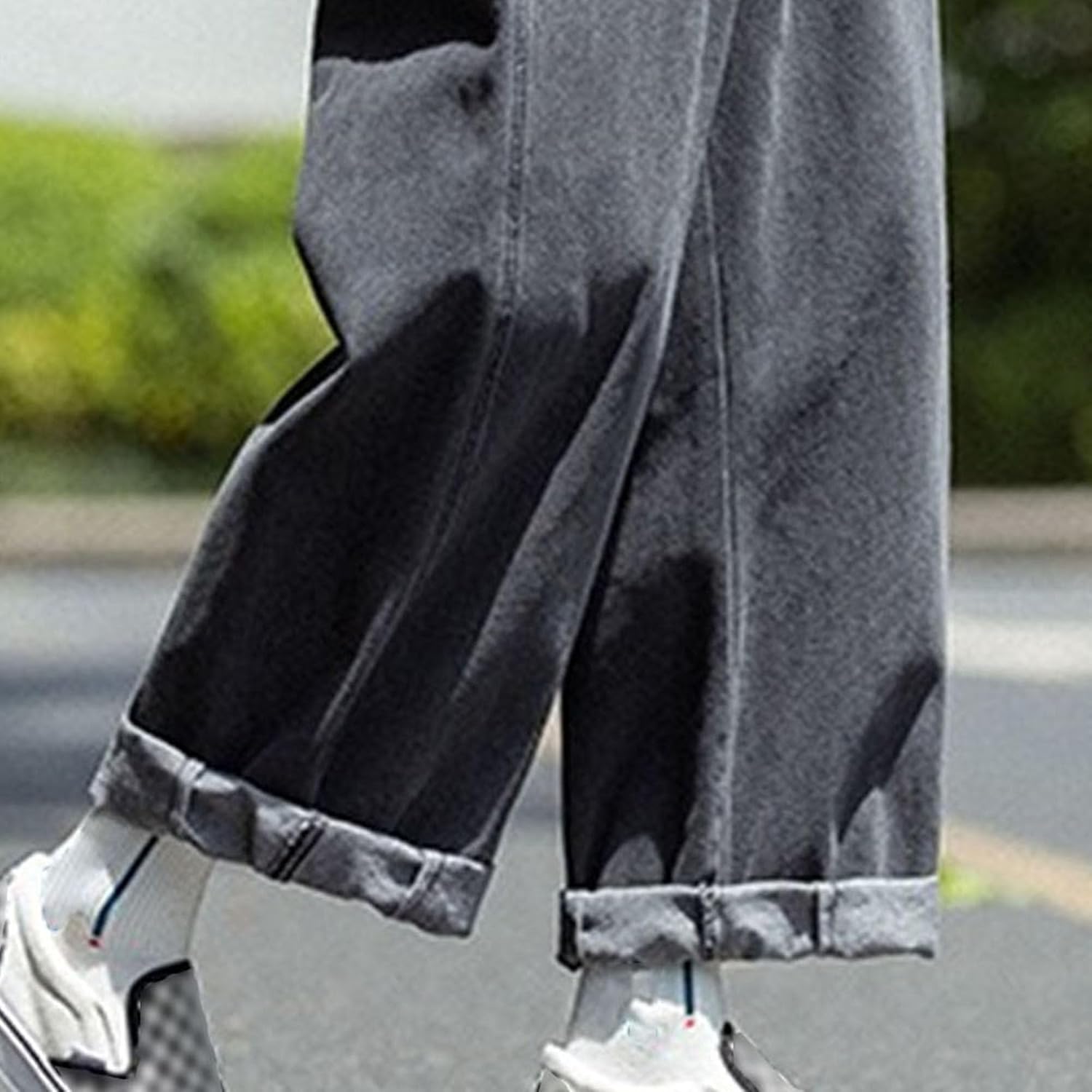 DGHM-JLMY Men's Wide-Leg Street Casual Jeans Baggy Hip hop Streetwear Denim Pants Loose Fit Skateboard Denim Pants