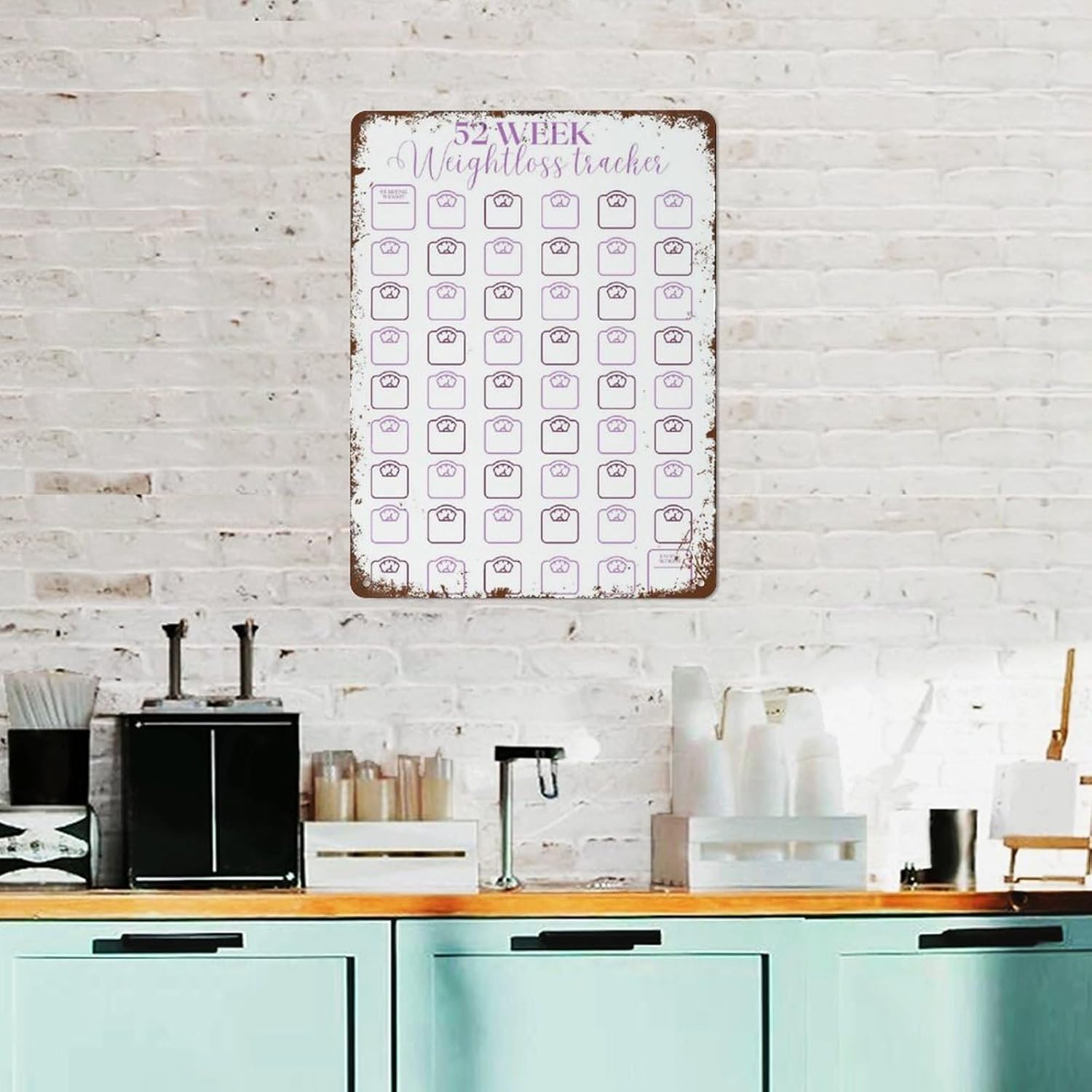 Weight Loss Tracker Weight Loss Calendar Poster Antique Rustic Insist tin Sign Metal Plaque Creative Art Retro Style Vintage Efforts to lose weight art Decor Novelty Gifts for Obese patients 12x16inch 7 Weight Loss Tracker Weight Loss Calendar Poster Antique Rustic Insist tin Sign Metal Plaque Creative Art Retro Style Vintage Efforts to lose weight art Decor Novelty Gifts for Obese patients 12x16inch