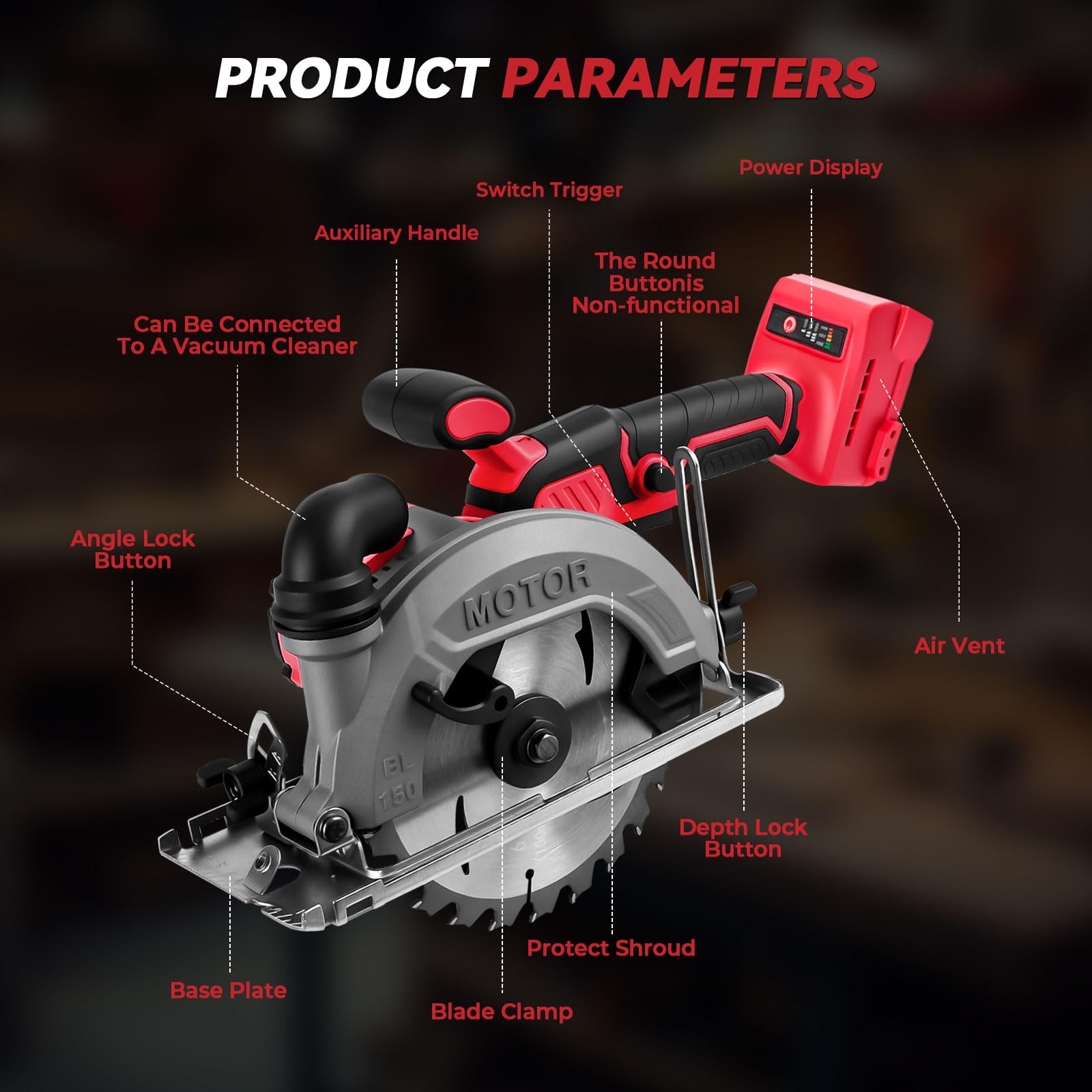Scie circulaire sans fil de 15,2 cm compatible avec Milwaukee M18, scies circulaires sans balais de 6200 tr/min avec 2 lames de 150 mm, profondeur de coupe 50 mm, biseau de 0 à 45° pour coupe du bois