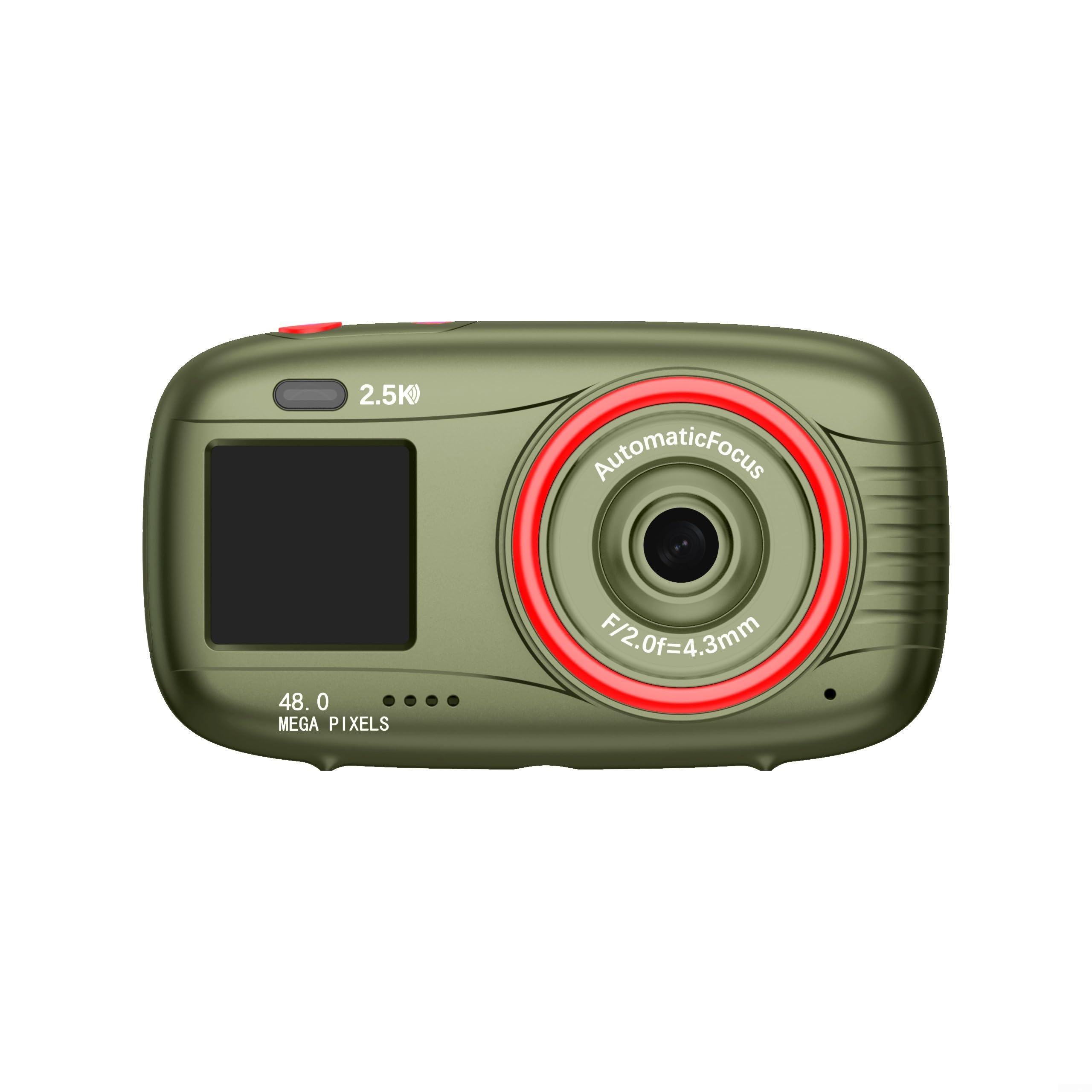 Fotocamera digitale a doppio schermo da 2,5 K con 48 MP, zoom 16x, WiFi e display principale da 3 pollici, fotocamera compatta per vlogging per principianti, supporta 256 GB per scheda SD (nero