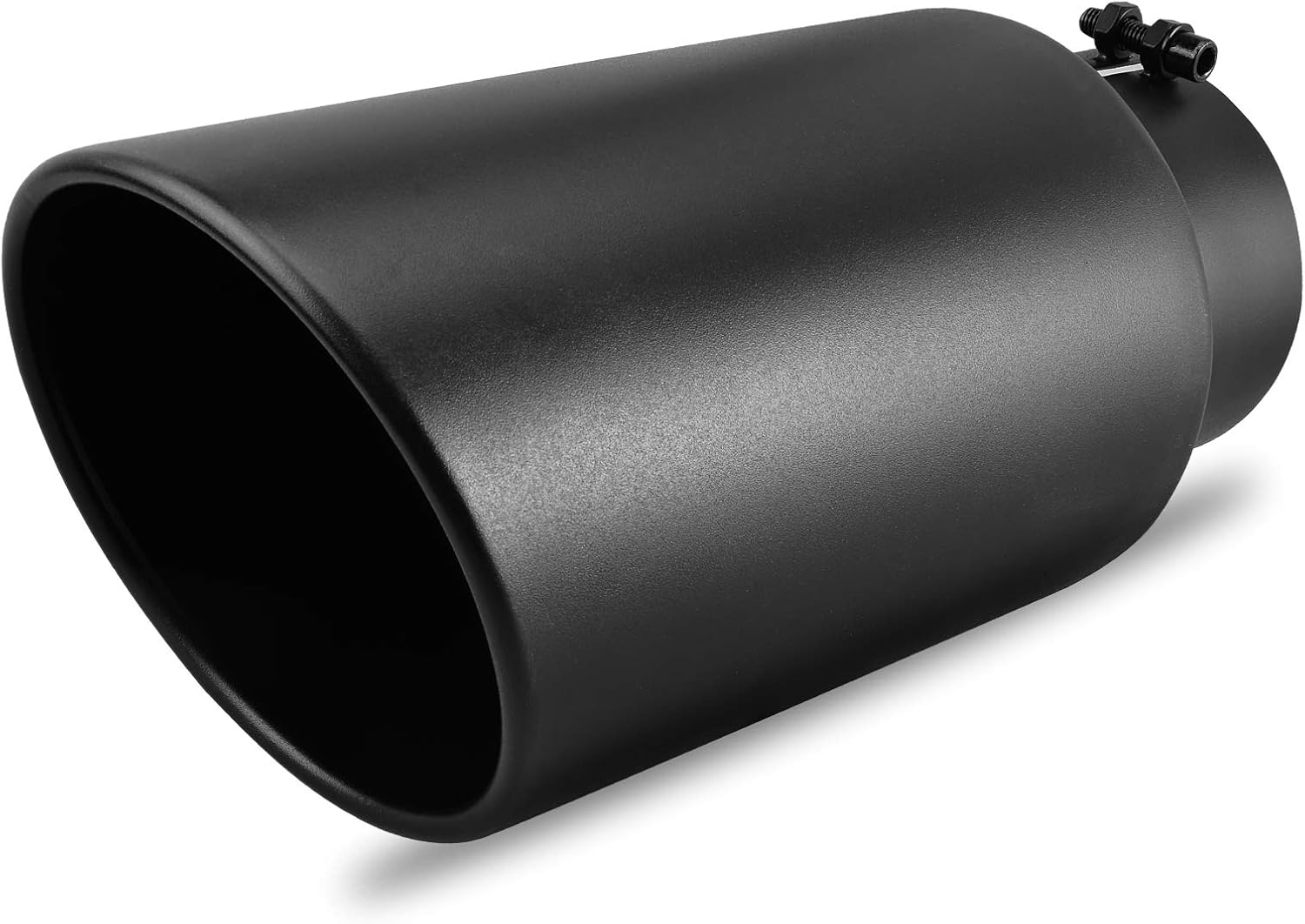 AUTOSAVER88 5 Inch Exhaust Tip, 5" Inlet 7" Outlet 15" Overall Length Stainless Steel Exhaust Tip, Universal Diesel Exhaust Tail Tip for 5-Inch Outside Diameter Tailpipe, Black Powder Coated, Bolt On