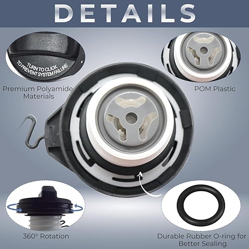 Miniatura 4 de Car Fuel Tank Cap for Volvo S60 facelift,Leak Proof Oil Filler Cap Gasoline Door Cover Fuel Container Lid Vent Caps Replacement Accessories