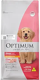 Ração Optimum para Cães Filhotes Raças Médias e Grandes Sabor Frango e Arroz 3kg