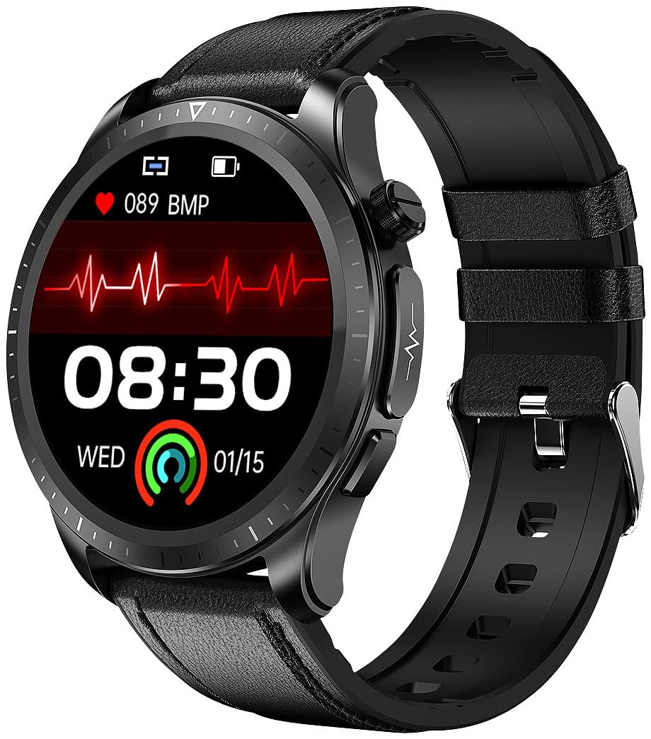 newgen medicals monitor della frequenza cardiaca: Fitness smartwatch con fascia toracica, Display a colori Full-Touch, Contapassi (orologio ECG, smartwatch frequenza cardiaca pressione sanguigna)