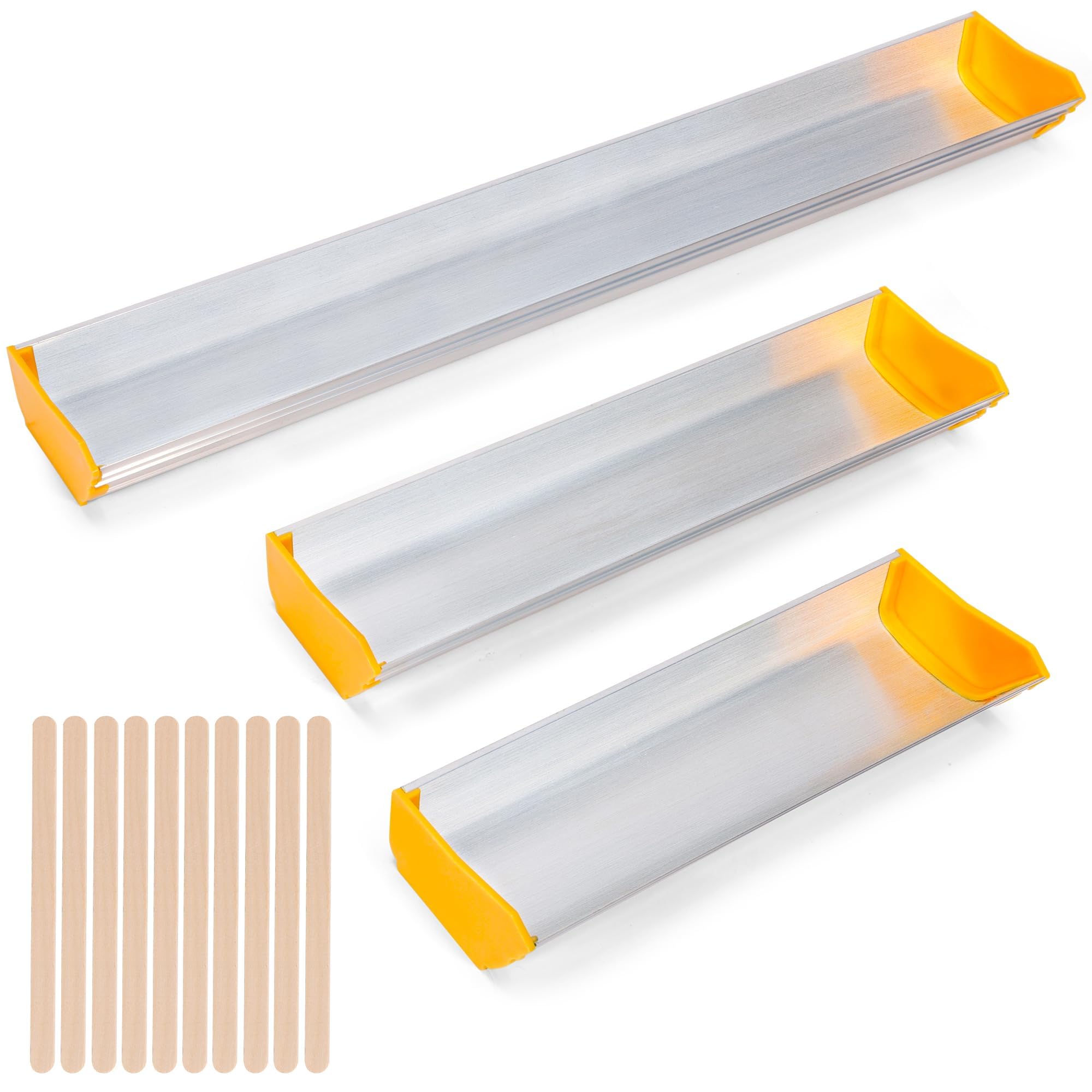 Cuillères à émulsion aluminium sérigraphie 20 25 40 cm et bâtons bois