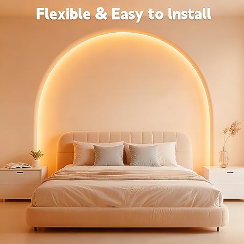 Miniatura 2 de Tira de luces LED COB alimentadas por pilas, paquete de 2 tiras de luz LED blanca cálida de 3.28 pies para dormitorio, debajo de la cama, estantes,