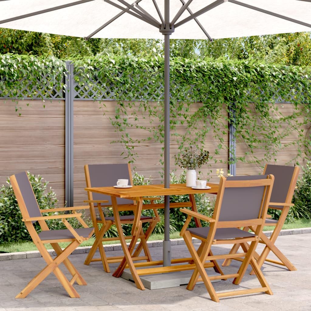 Gartenstühle 4 STK. Klappbar Anthrazit Stoff und Massivholz, Gartenmöbel, Terrassenstühle, Balkon Sessel, Balkon Stühle, Balkonstuhl, Garten Stühle Für Draussen - 3214577
