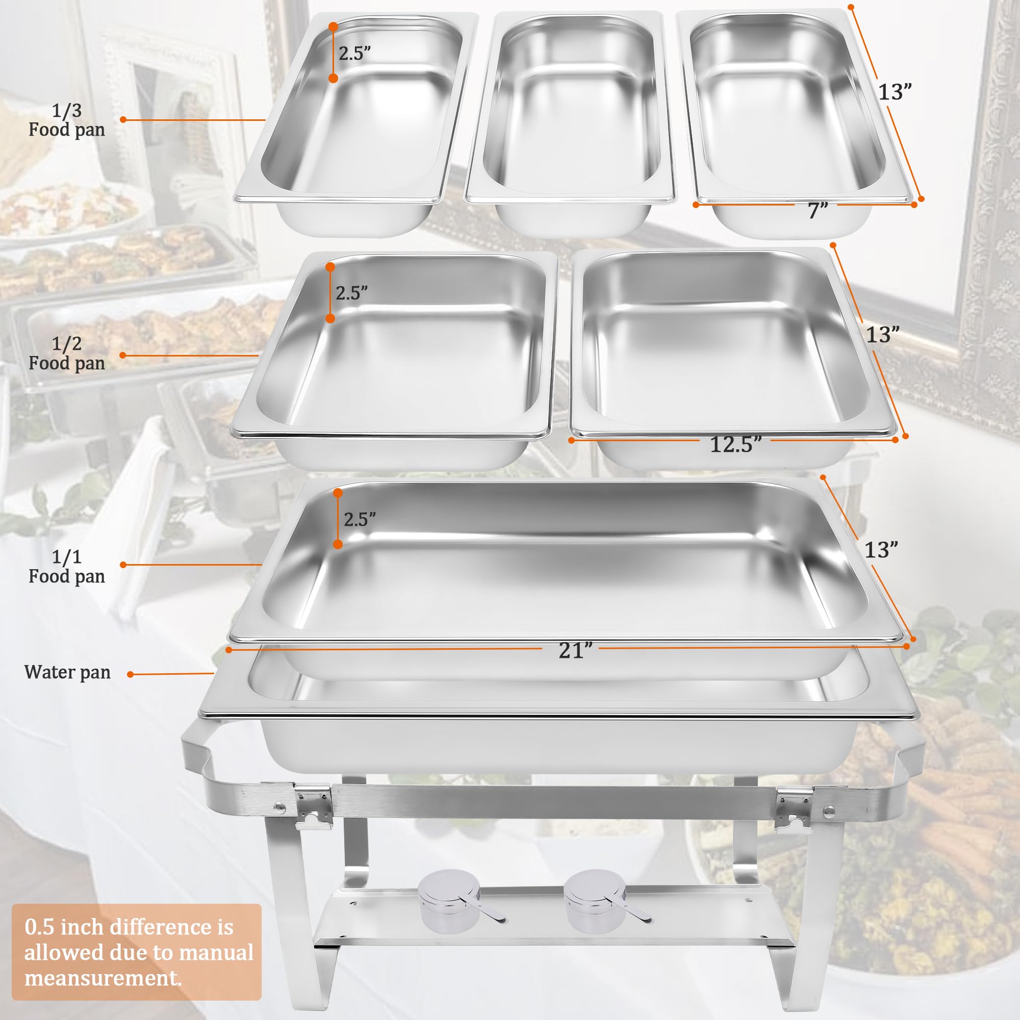 Dual Fuel Holder Chafer Chafing Dishes Buffet Set [2 Pack] – 9QT ...