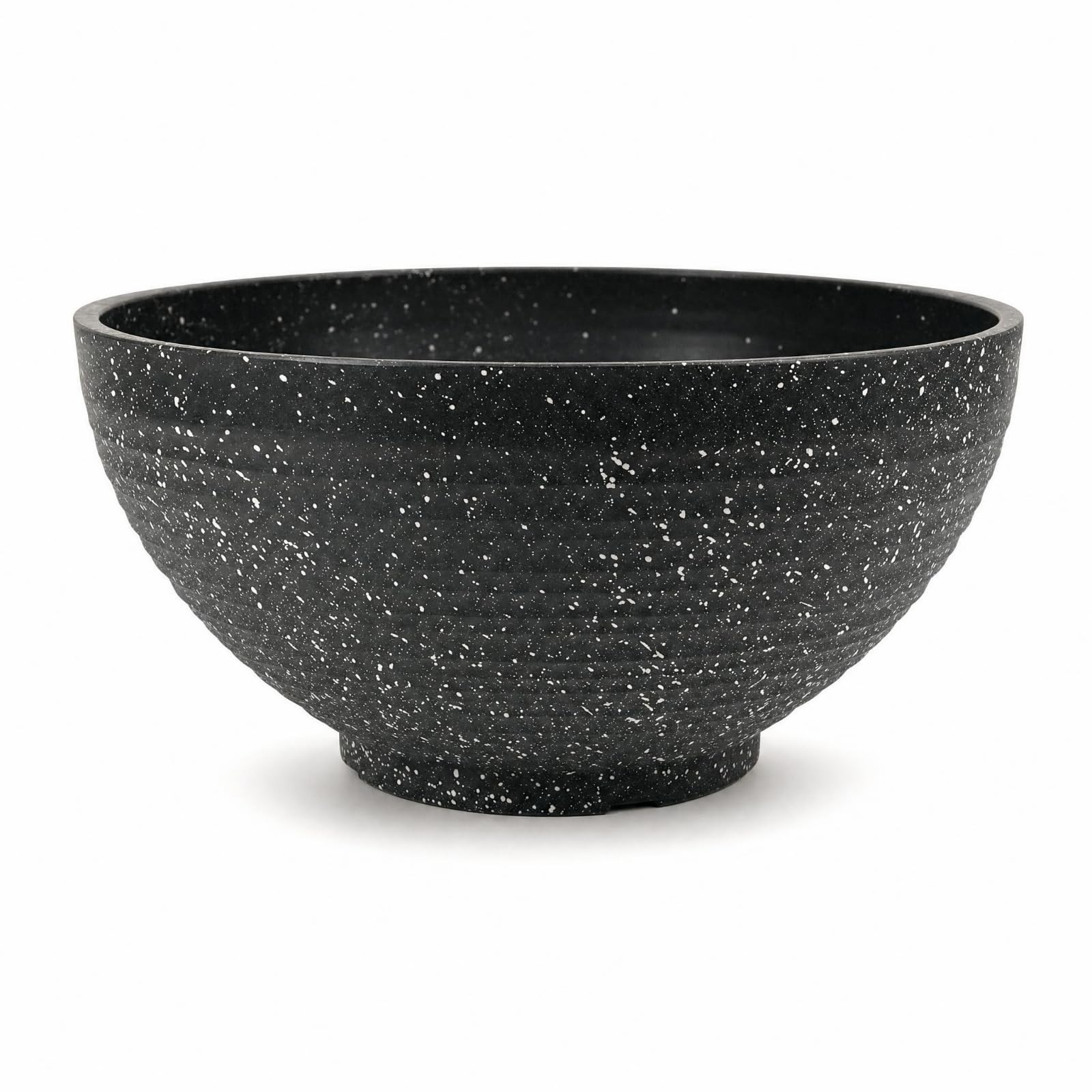 kowaku Resin Planter Vaso Ciotola Acqua Bacino Piante Acquatiche Contenitore Decorativo in Resina Rinforzata Forma Bassa Senza Scarico Adatto per Pesci, Dark Gray, 40CM Spotted