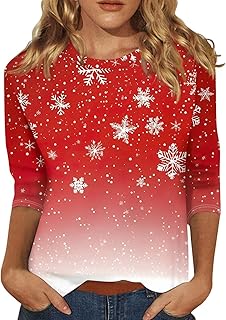 HKUOPW Christmas Jumpers for Women Festive Holiday Pullover 