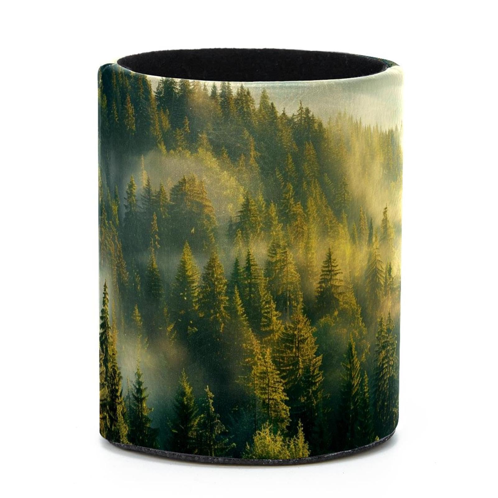 VAPOKF Round Pencil Holders for Desk, Pine Forest Pen Holders Pen Pot Makeup Brushes Storage Desktop Stationery Supplies Organiser for Home Office