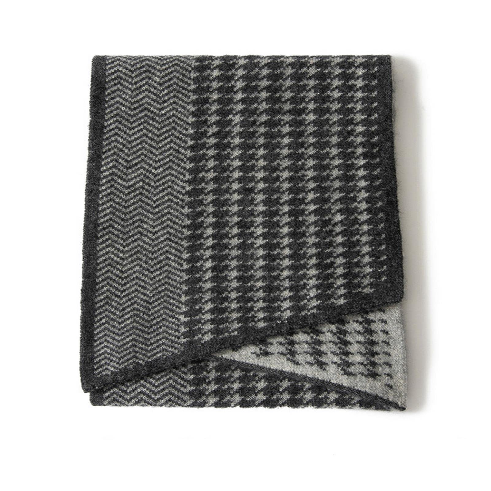 MOGSA Foulard en cachemire synthétique tricoté jacquard pour femme - Écharpe chaude unisexe en imitation cachemire