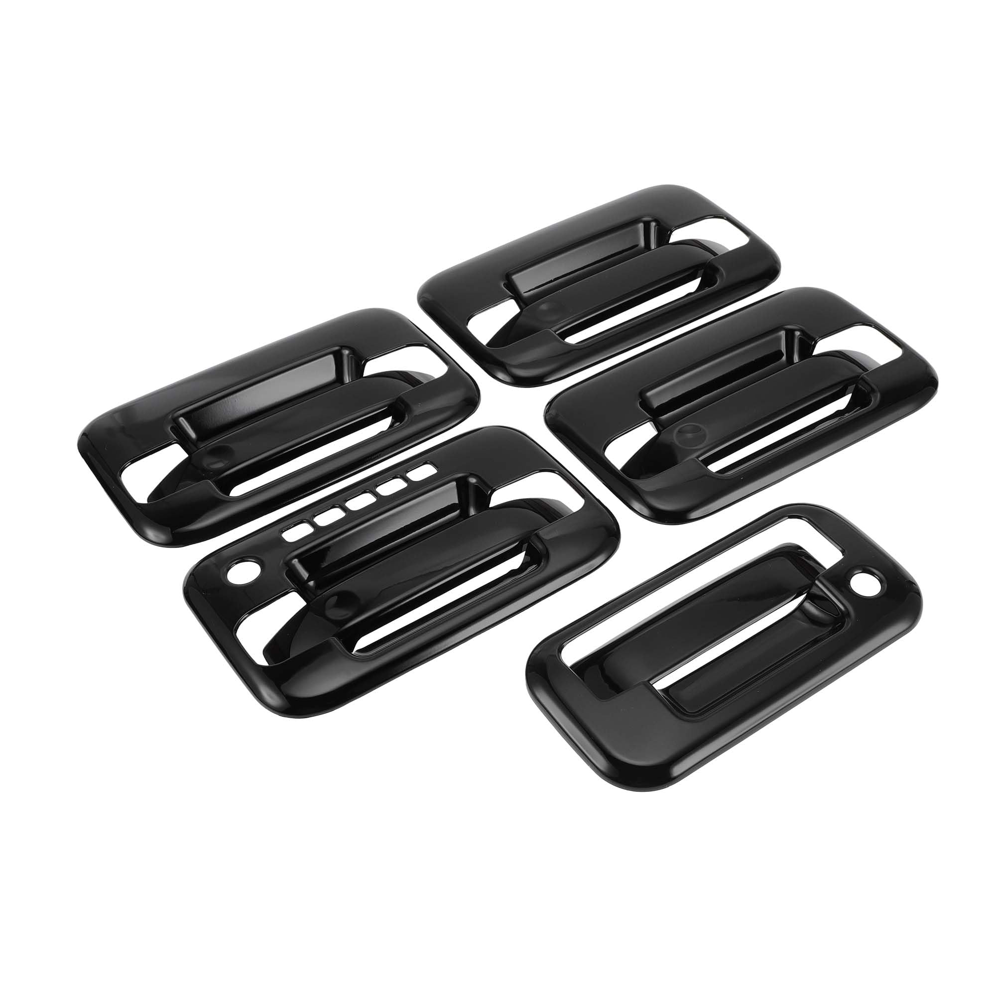 REPAIROCK 1 Set Door Handle Bowl Cover Tailgate Door Handle Cover for Ford F-150 2004-2014 Car Door Handle Protector with Keypad ABS Black
