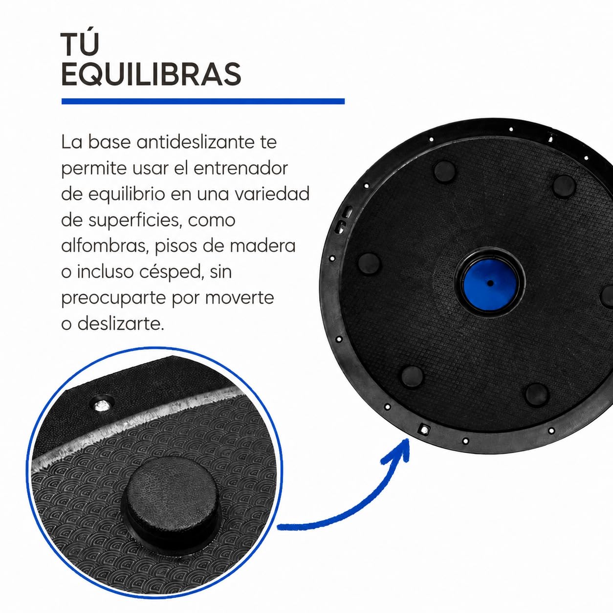 OcioDual Entrenador de Equilibrio, Media Bola Equilibrio Fitness Bos Balance Trainer Ball, Pliometria, Propiocepcion, Pelota Antideslizante con Inflador y Bandas de Resistencia