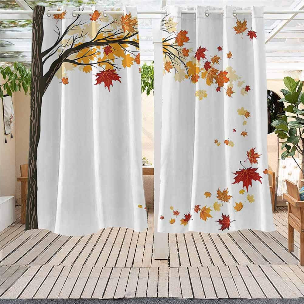 Indoor Outdoor Curtains Outdoor Curtains Waterproof Christmas Decoration Fall Decorations Leaf Group Motion Thermal Insulated Blackout Outdoor (52W X 63L)