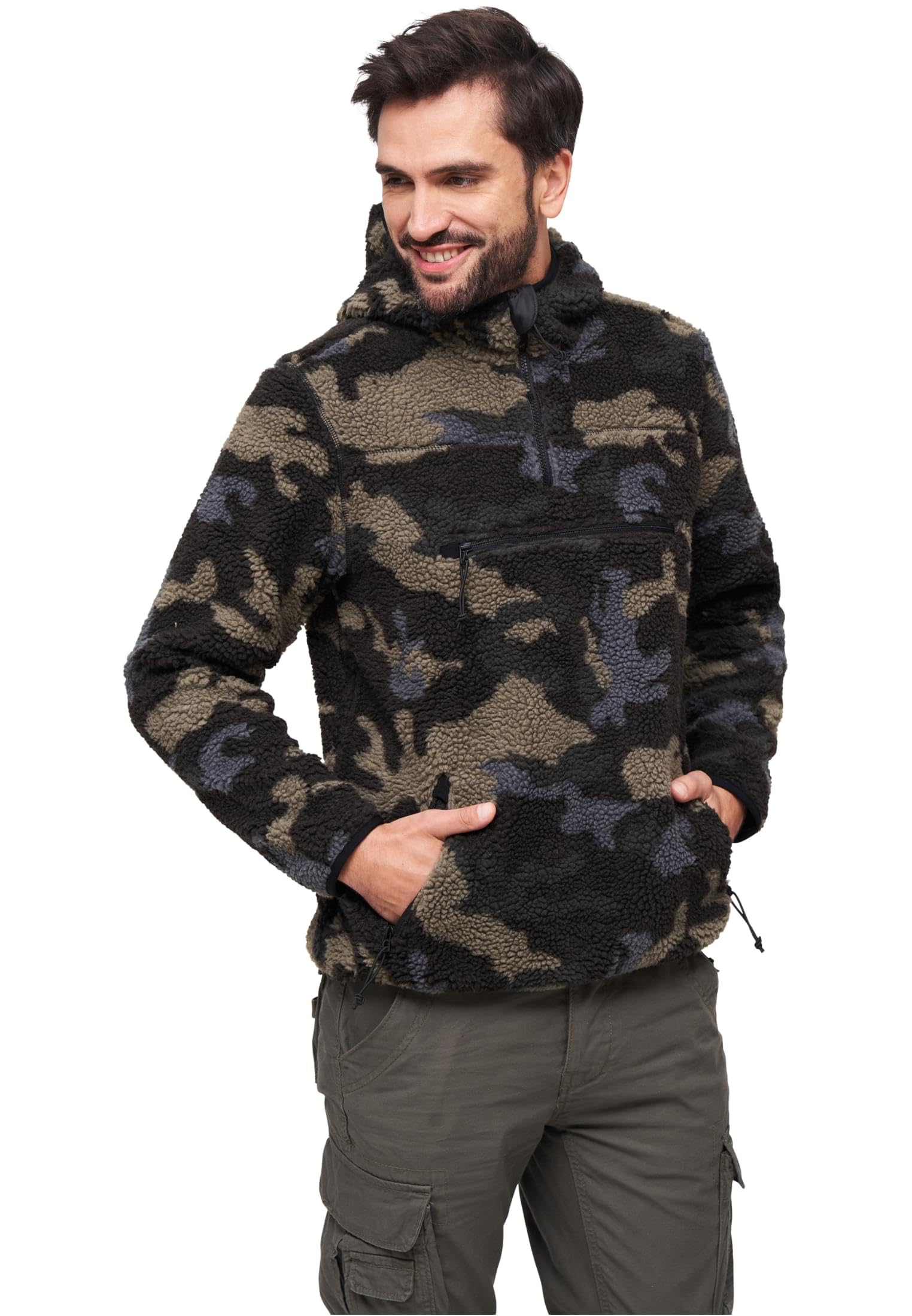 Brandit Men's Dark Camouflage Teddyfleece Worker Pullover