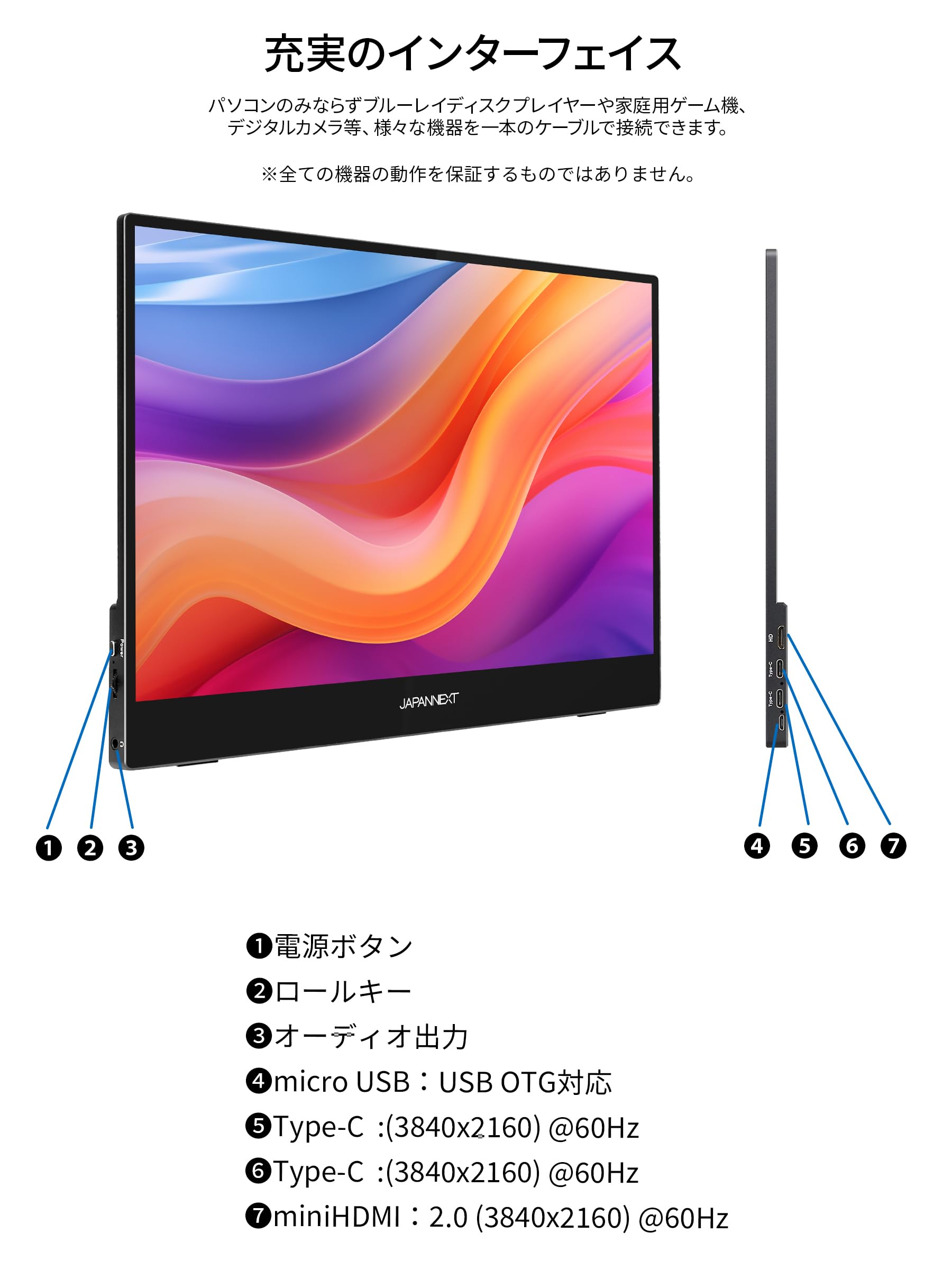 Amazon.co.jp: JAPANNEXT 15.6インチ モバイルモニター IPS パネル 4K
