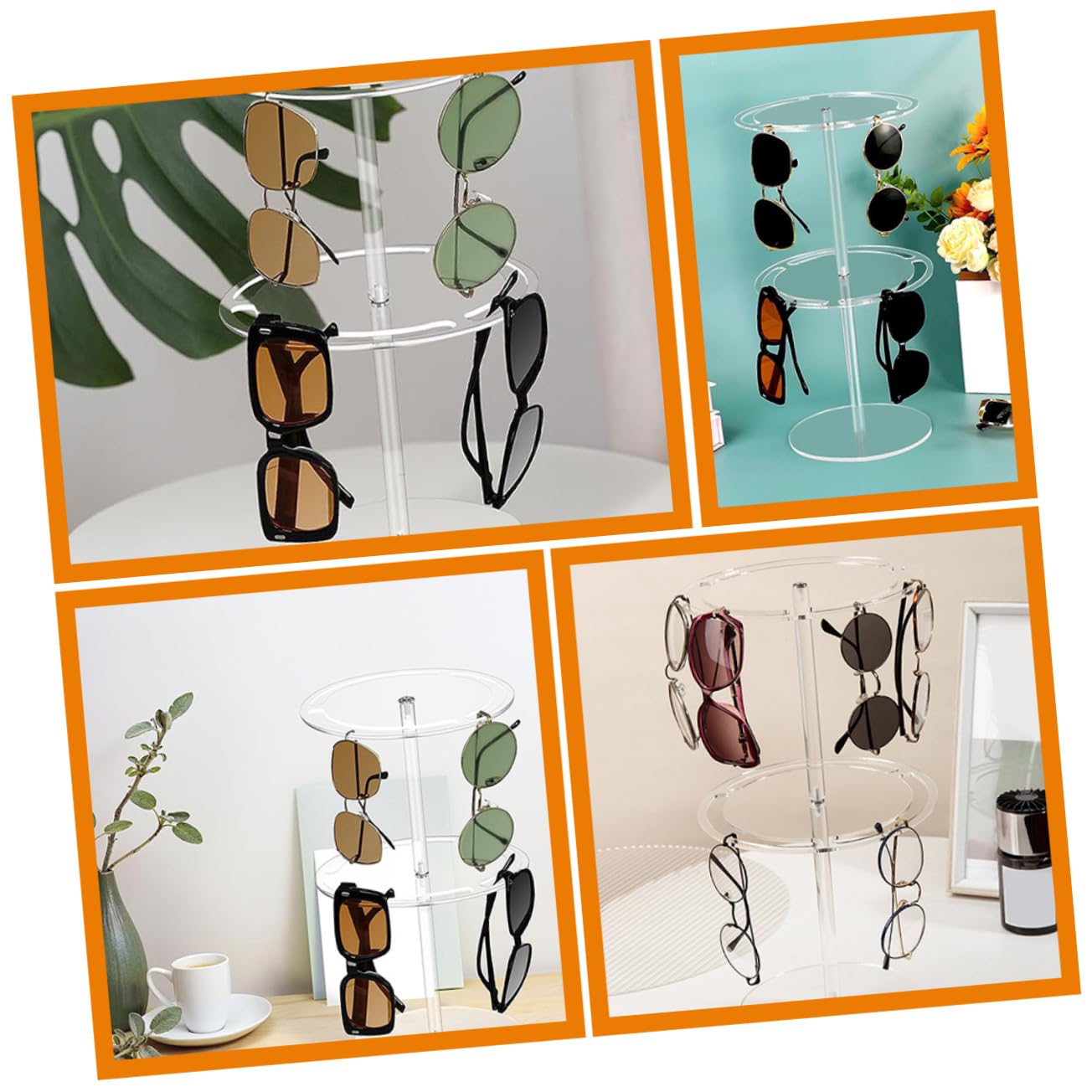 OSOLADY Compact Design Sunglasses Holder Acrylic Eyeglass Display Rack Organize Your Eyewear