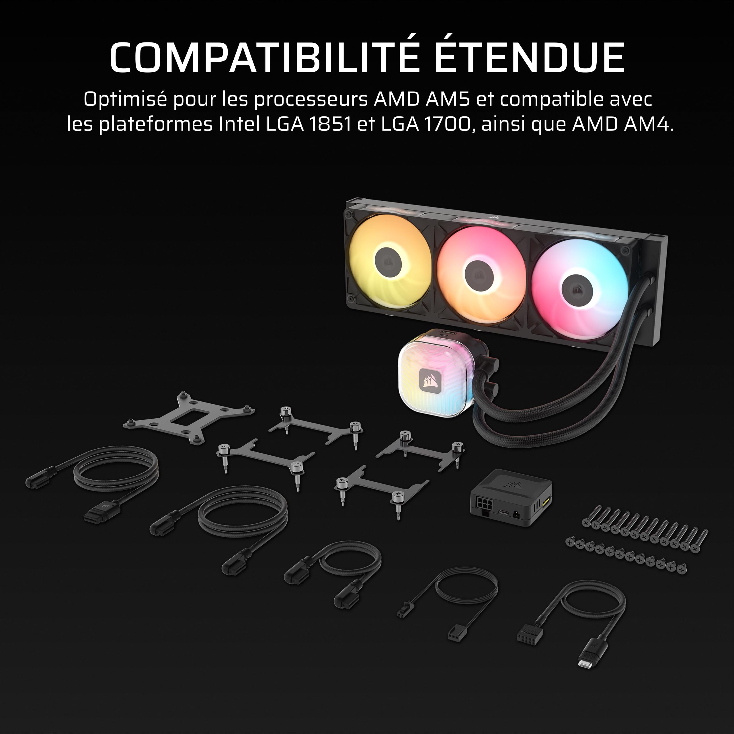 CORSAIR iCUE Link Titan II 360 RX RGB AIO Refroidisseurs Liquides – Noir