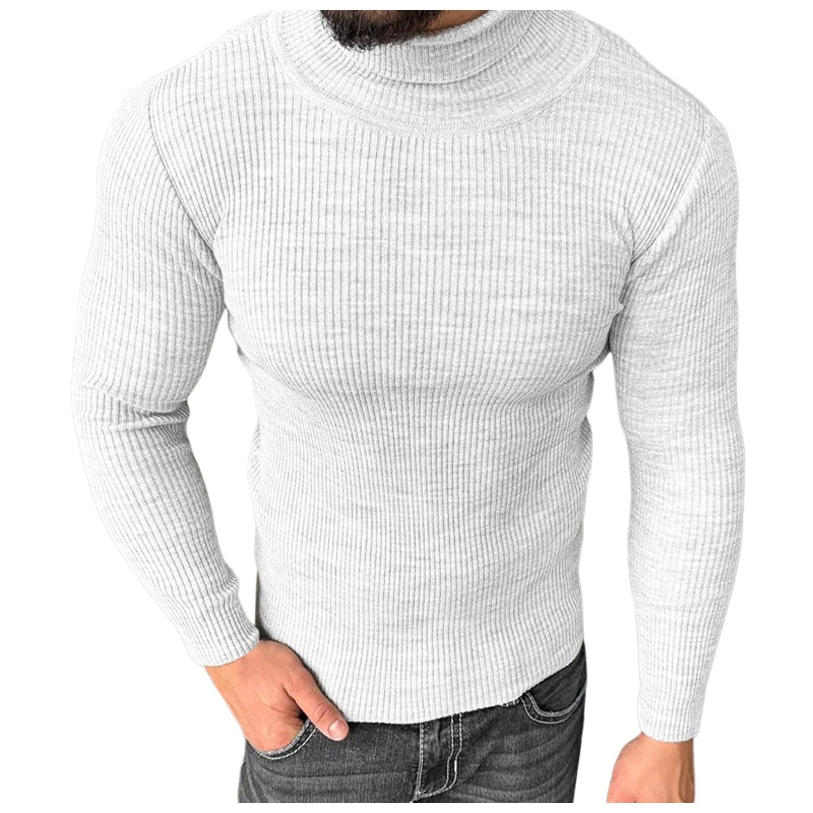Suéter de cuello redondo para hombre, suéter básico de punto