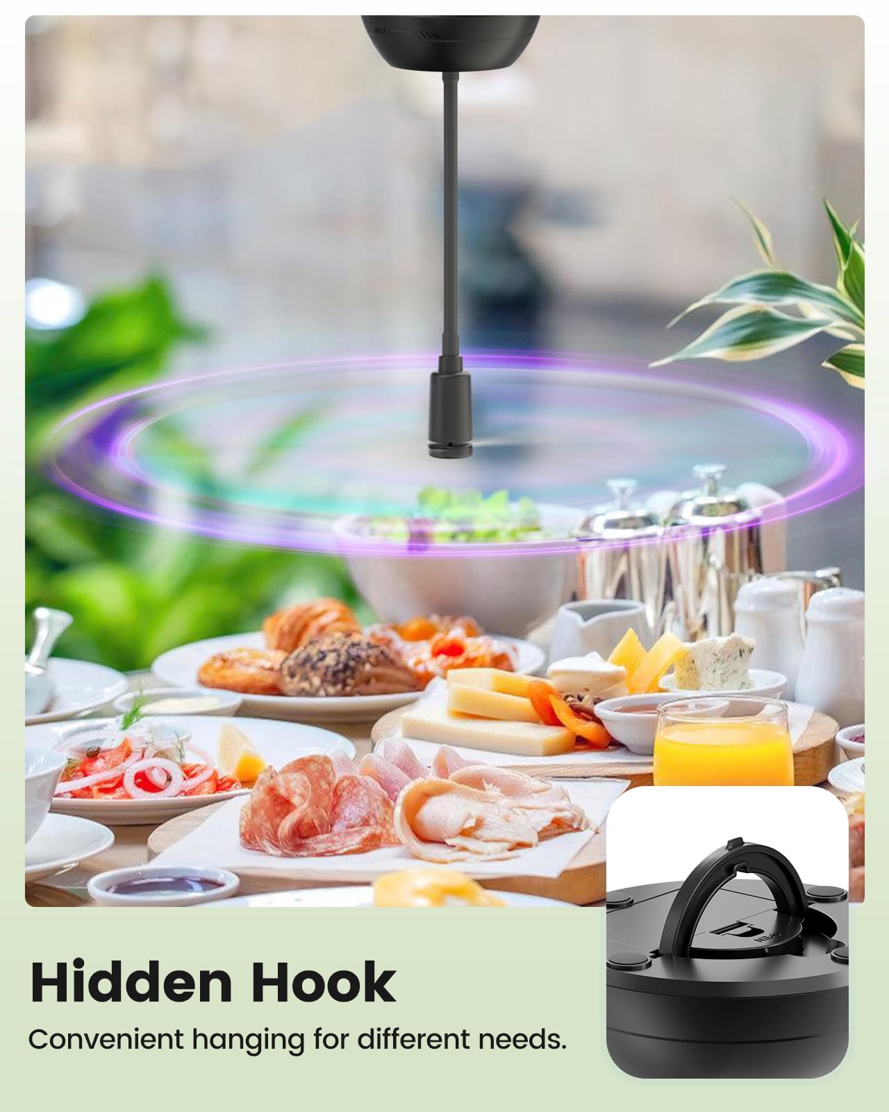 Paquete de 4 ventiladores de alimentos para mesa, alimentado por pilas AA, ventilador portátil con cuello de cisne flexible y cuchillas suaves, ventilador de mesa sin sonido para barbacoa 6